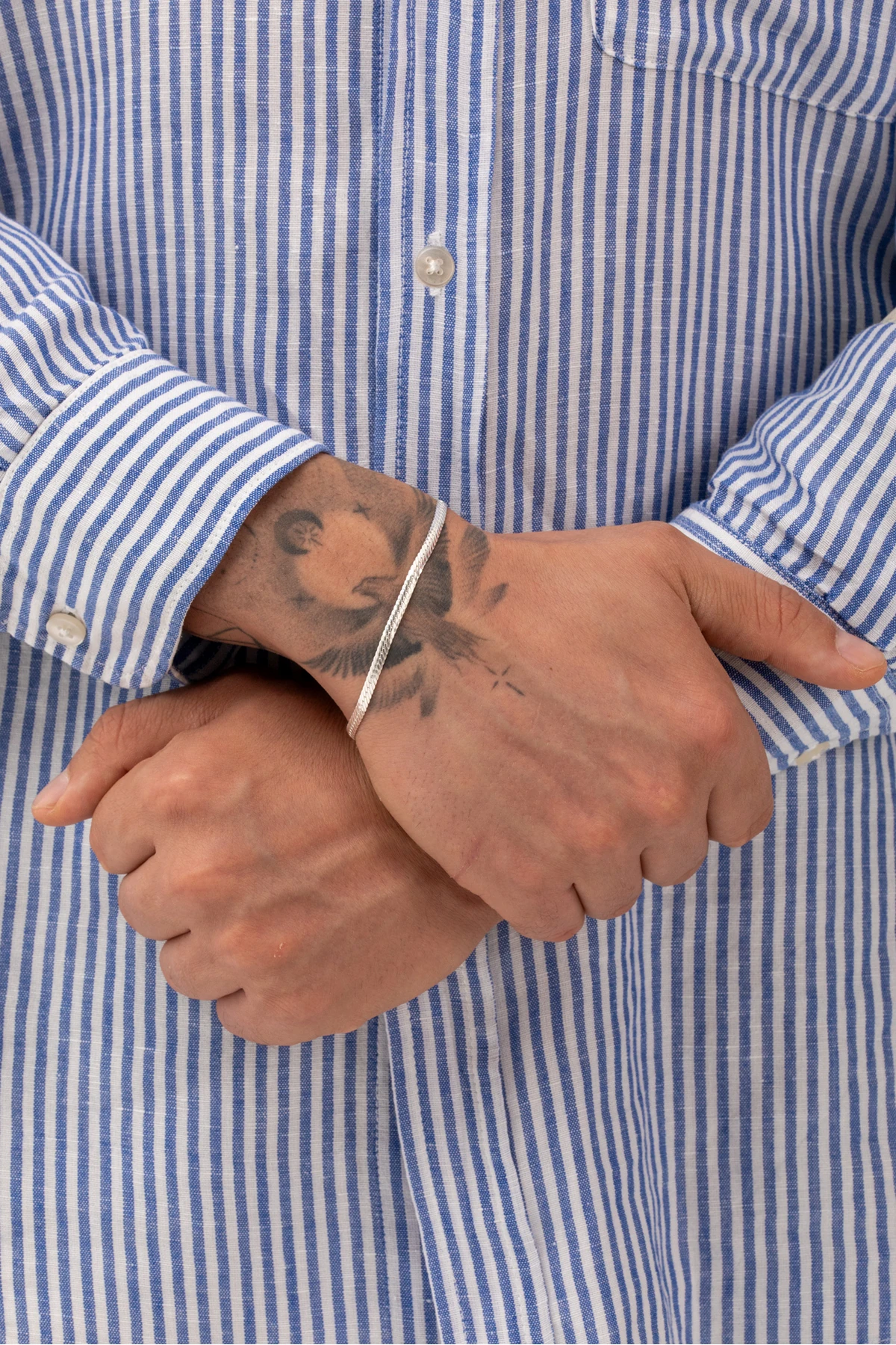 Angmar Erkek Balık Sırtı Model 925 Ayar Gümüş Bileklik – Parlak Gümüş Renk