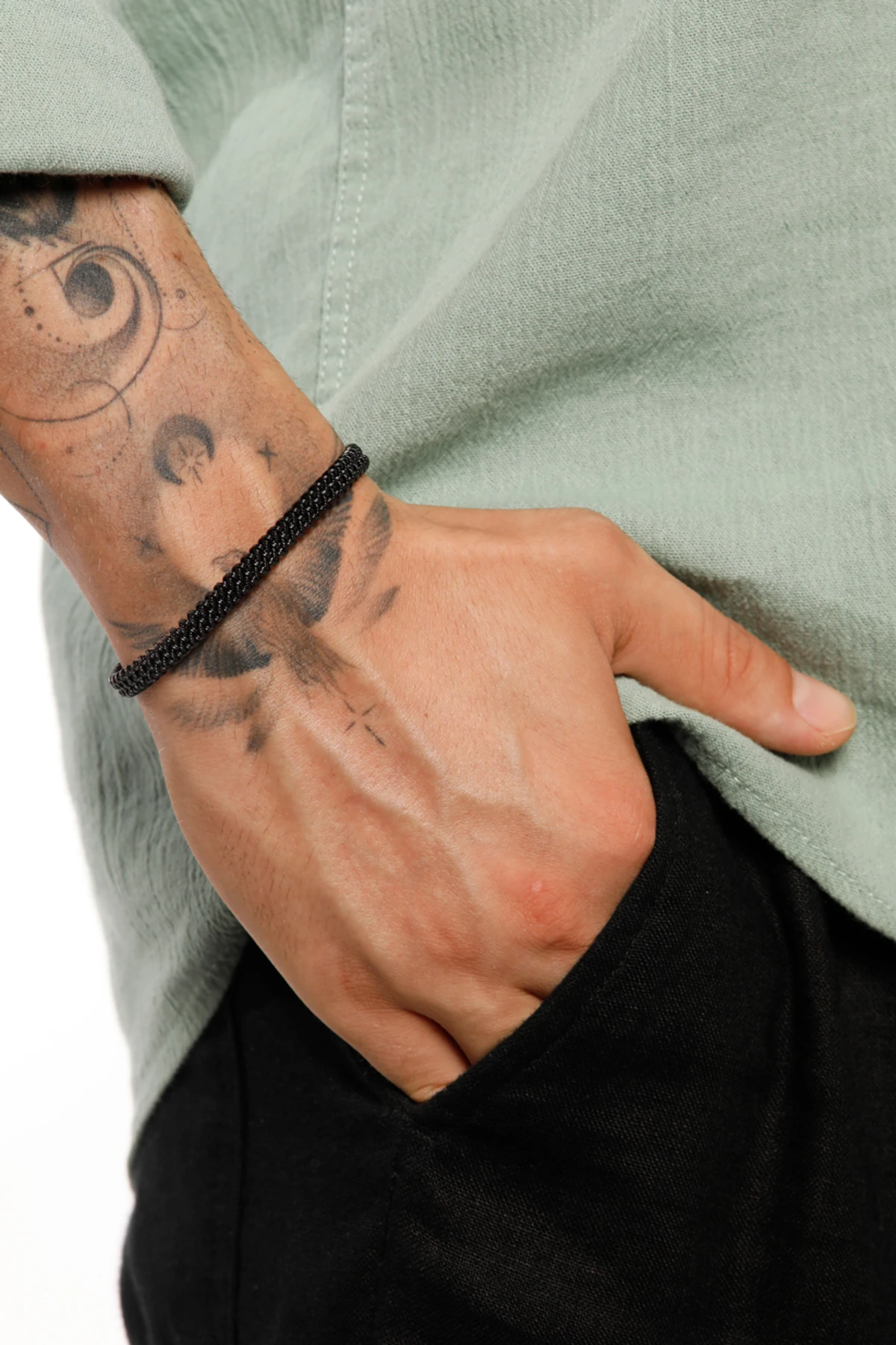 Corlys Erkek Siyah Renk Paslanmaz Çelik Kelepçe Bileklik