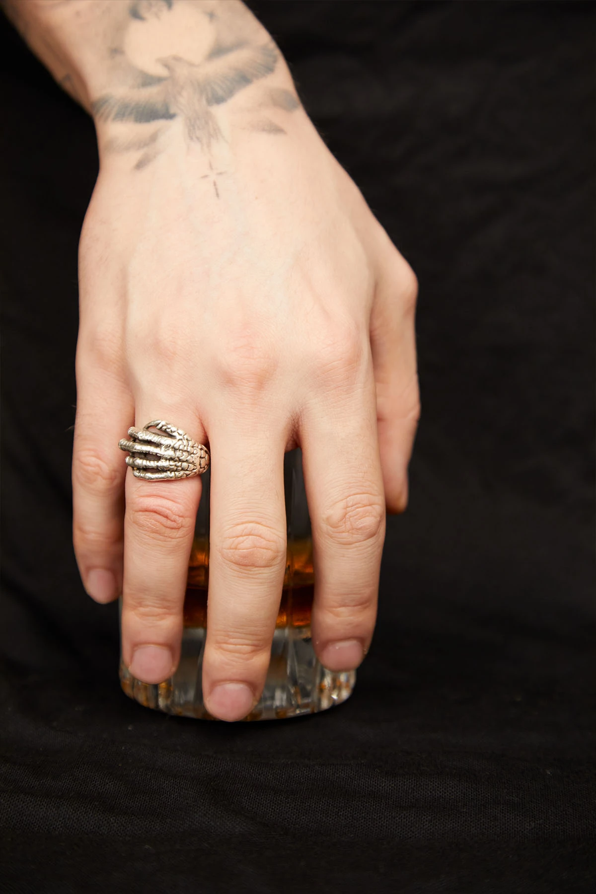 Bombadil Erkek İskelet El Figürlü Gümüş Kaplama Yüzük