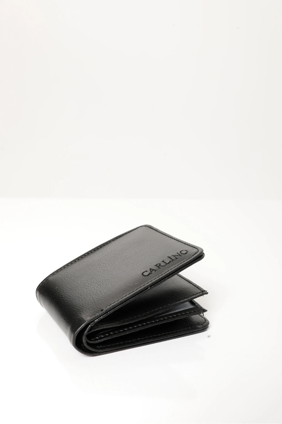 Erkek Siyah Vegan Deri Yatay Klasik Cüzdan