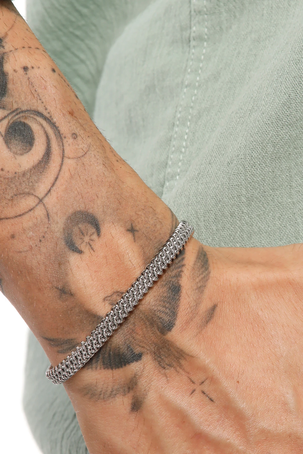 Criston Erkek Gümüş Renk Paslanmaz Çelik Kelepçe Bileklik