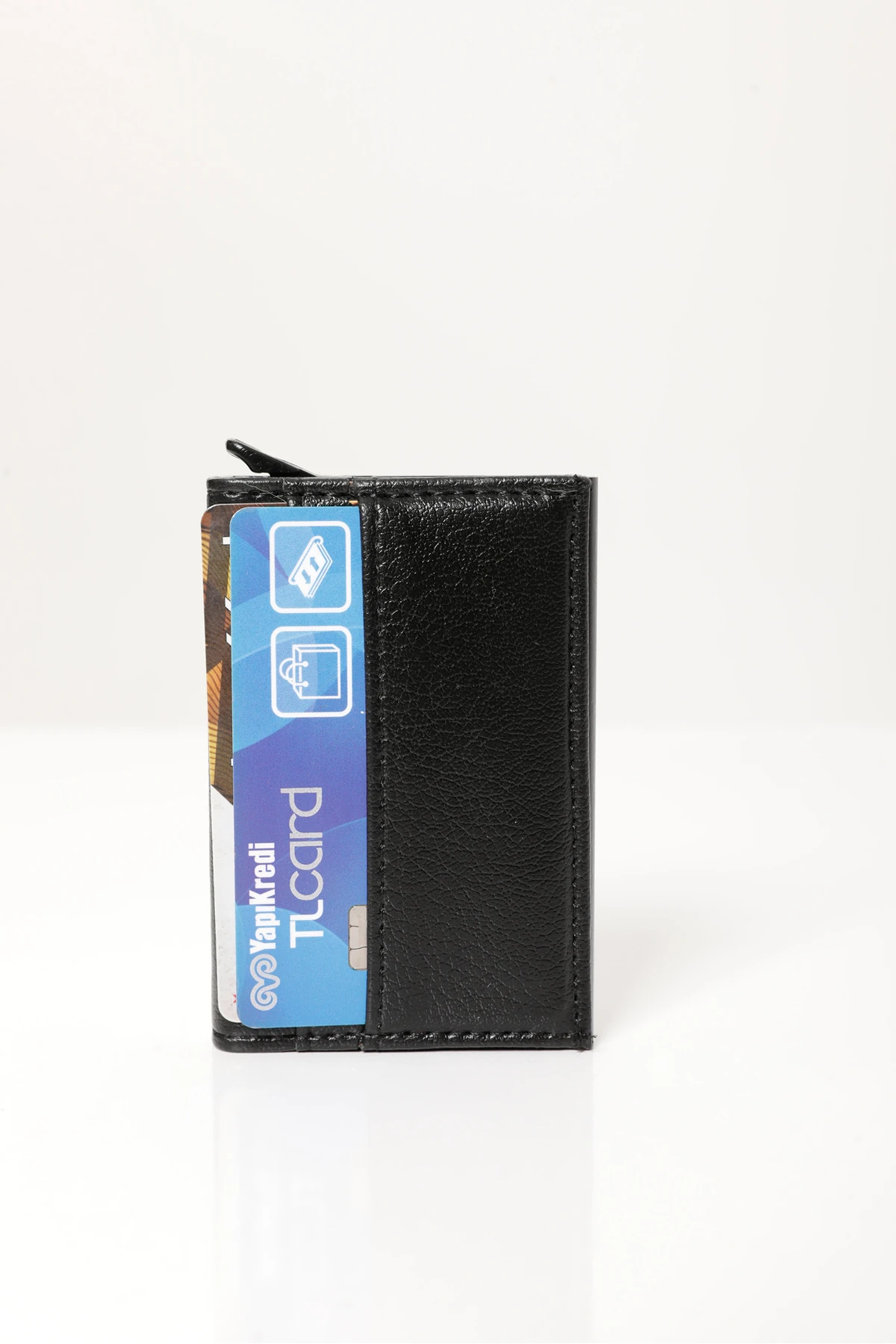 Otomatik Mekanizmalı 10 Kart Kapasiteli Erkek Siyah Akıllı Kredi Kartlık