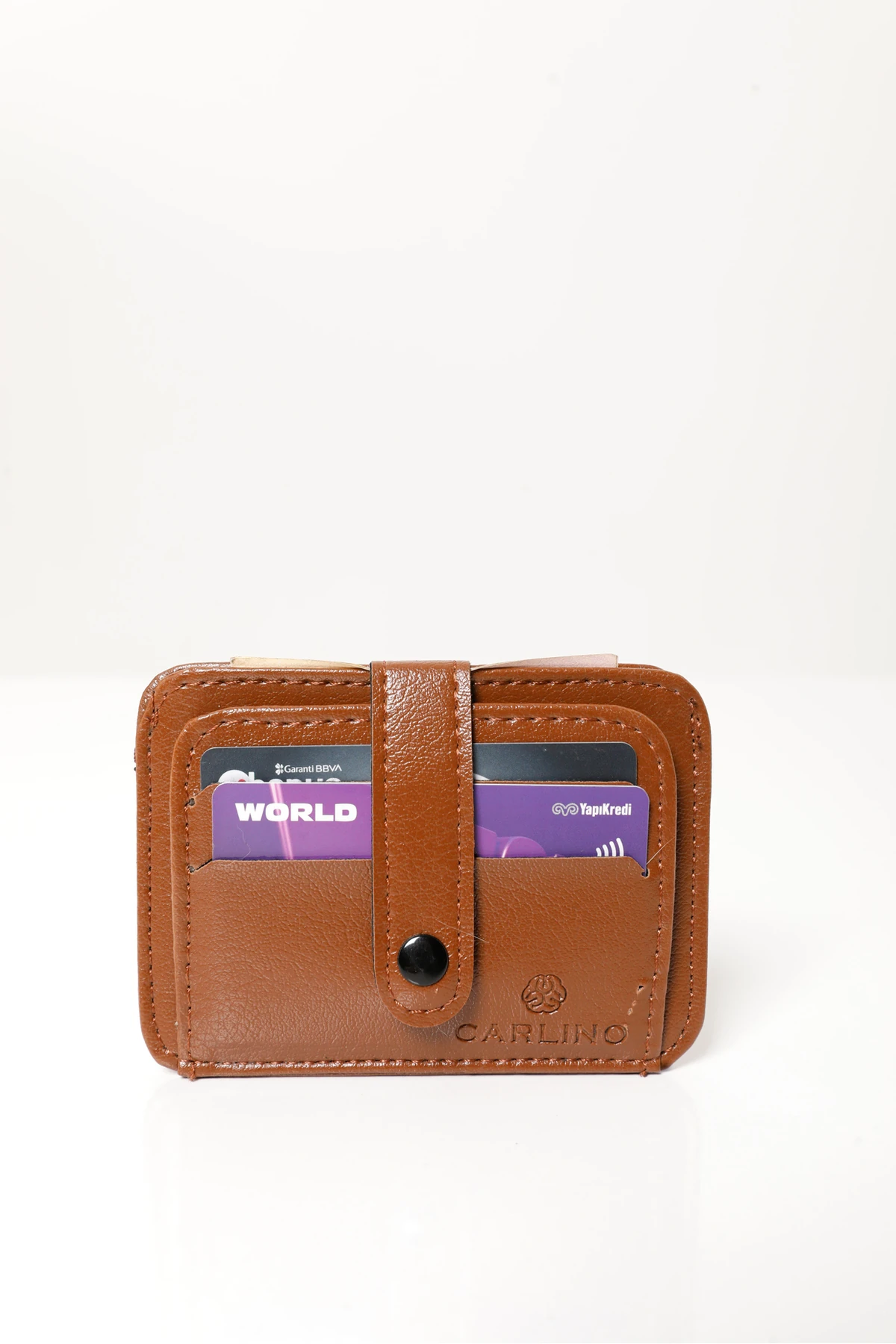 Erkek Taba Vegan Deri Spor Kartlık