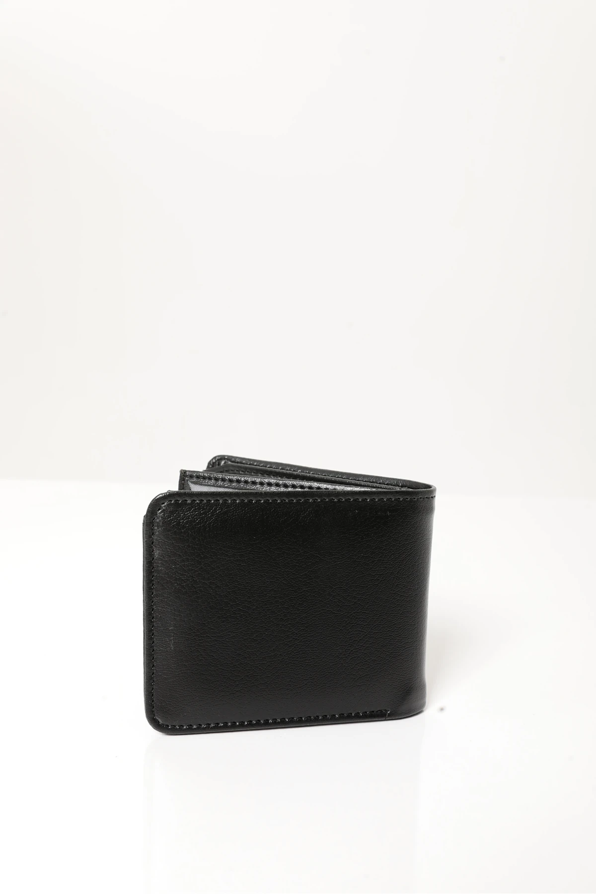 Erkek Siyah Vegan Deri Yatay Klasik Cüzdan