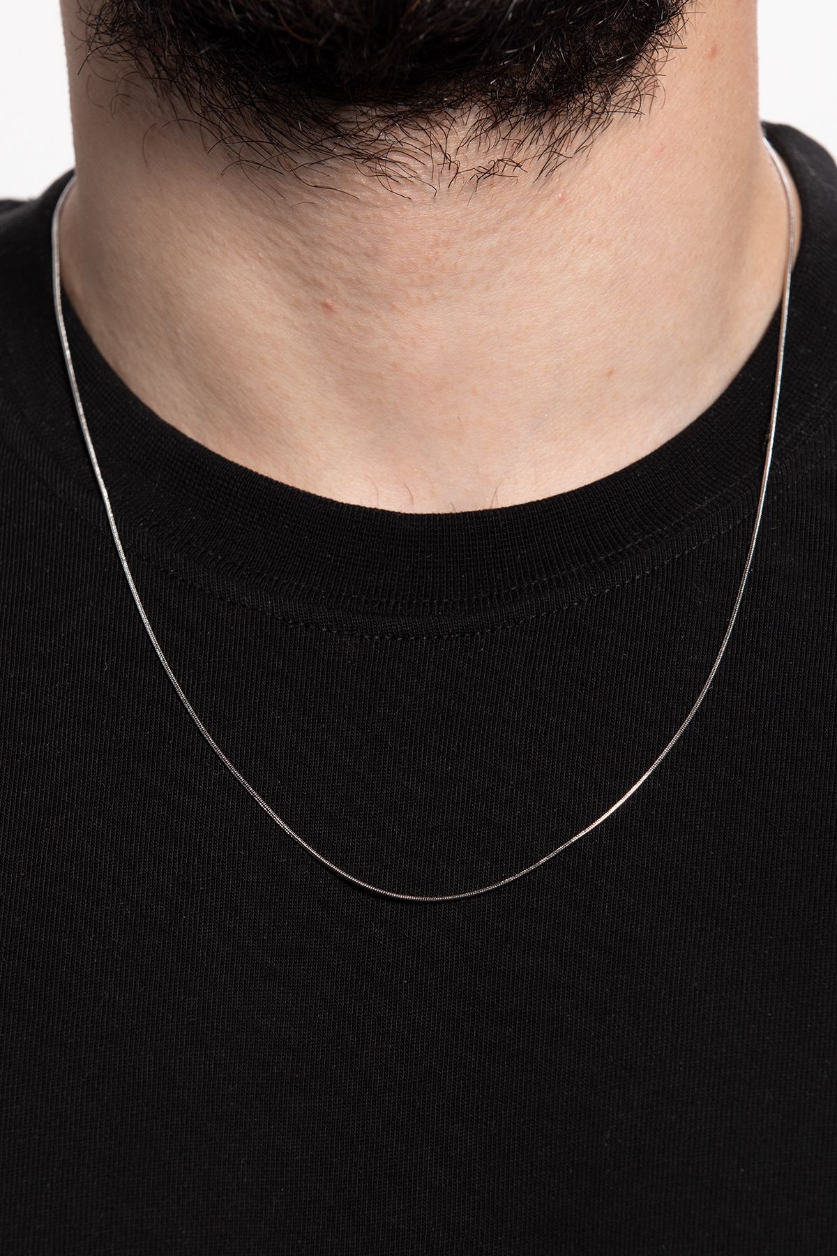 Shire Erkek Gümüş Renk Paslanmaz Çelik Ince Snake Kolye