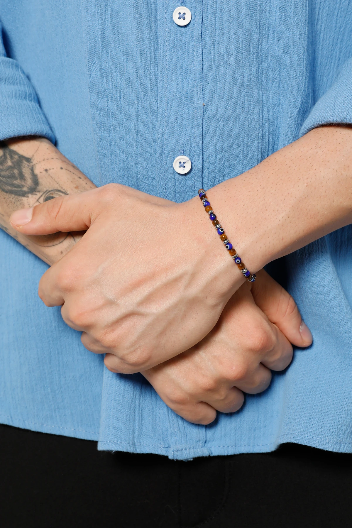 Rian Kaplan Gözü Nazar Boncuklu Unisex Ayarlanabilir Makrome Bileklik