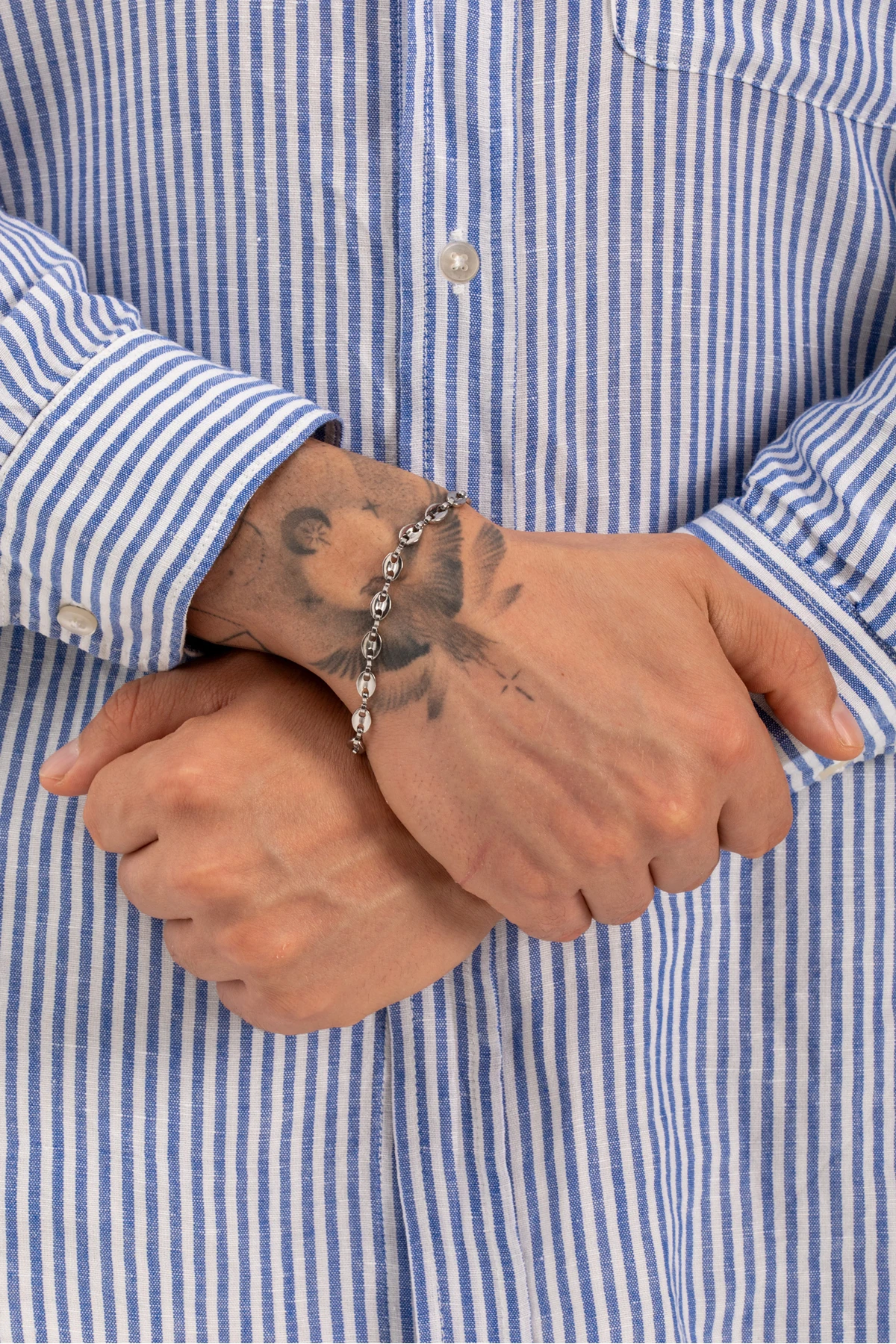 Seamus,Gemici Model Şık ve Dayanıklı Gümüş Renk Paslanmaz Çelik Bileklik