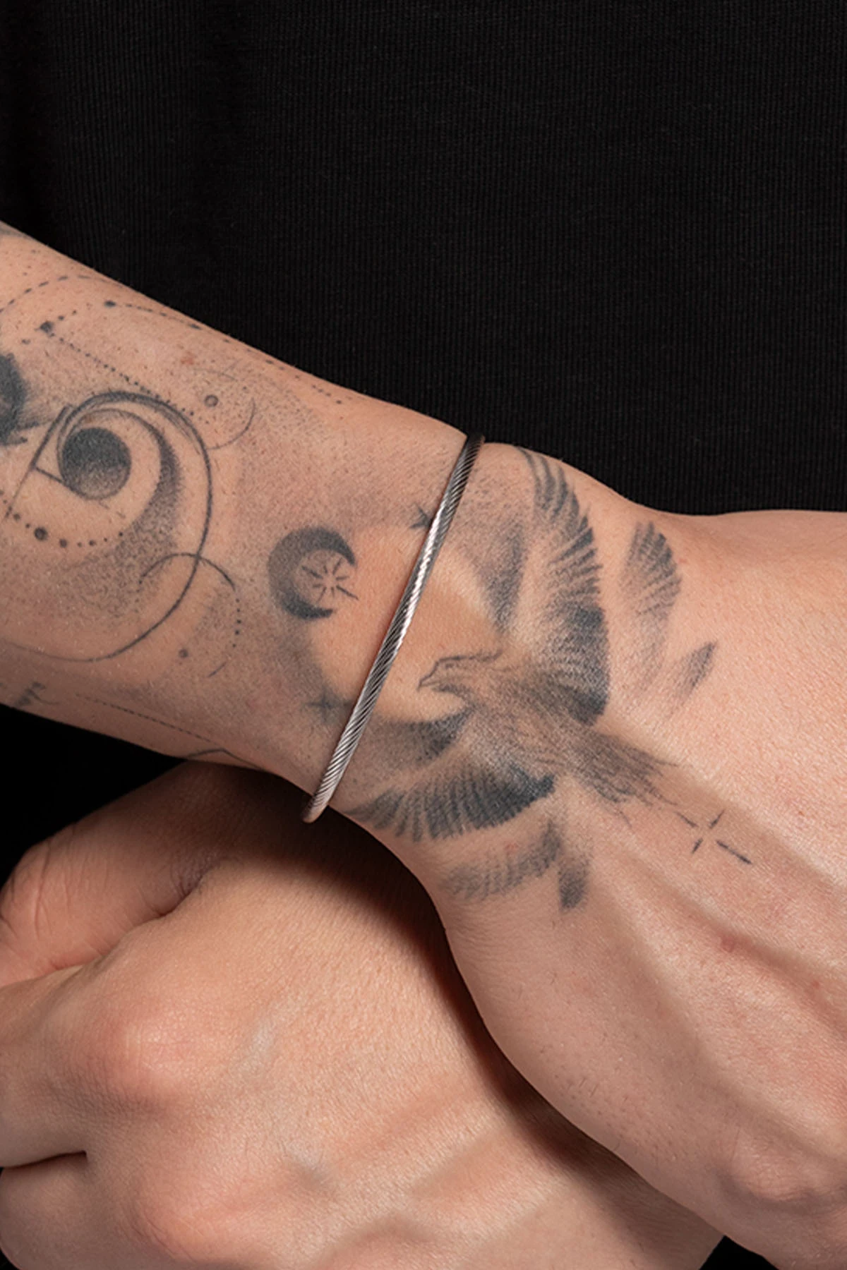 Eru Erkek Çivi Model Gümüş Renk Paslanmaz Ayarlanabilir Çelik Kelepçe Bileklik