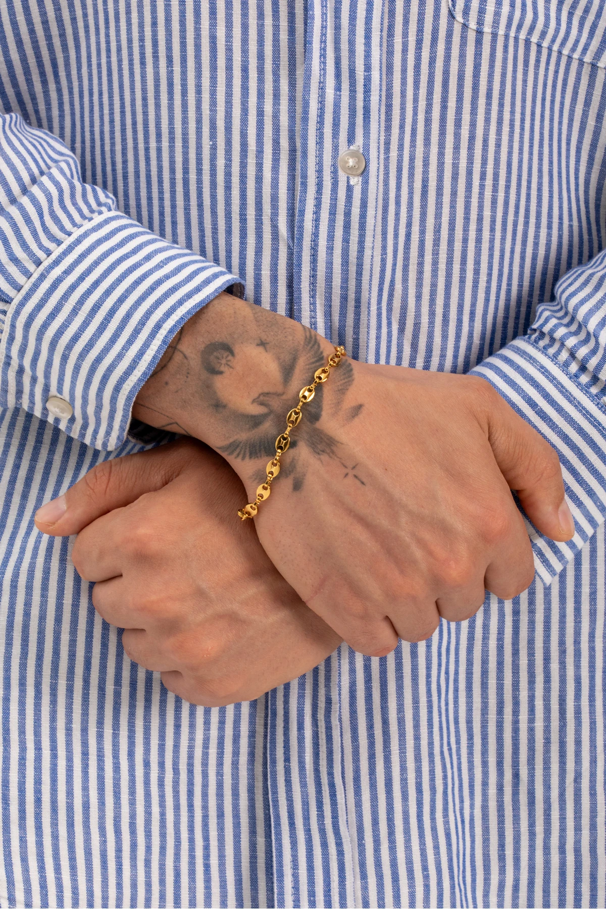 Ron,Gemici Model Altın Renk Paslanmaz Çelik Bileklik – Modern ve Şık