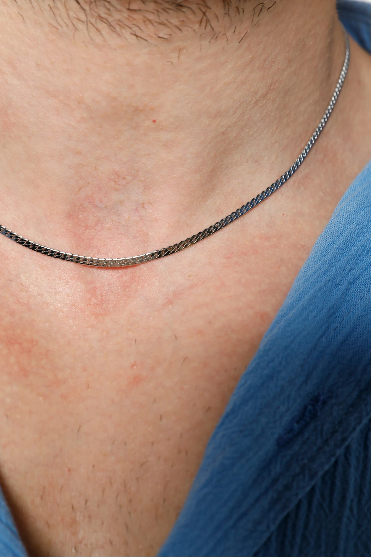 Vala Erkek Snake Model Gümüş Renk Çelik Kolye