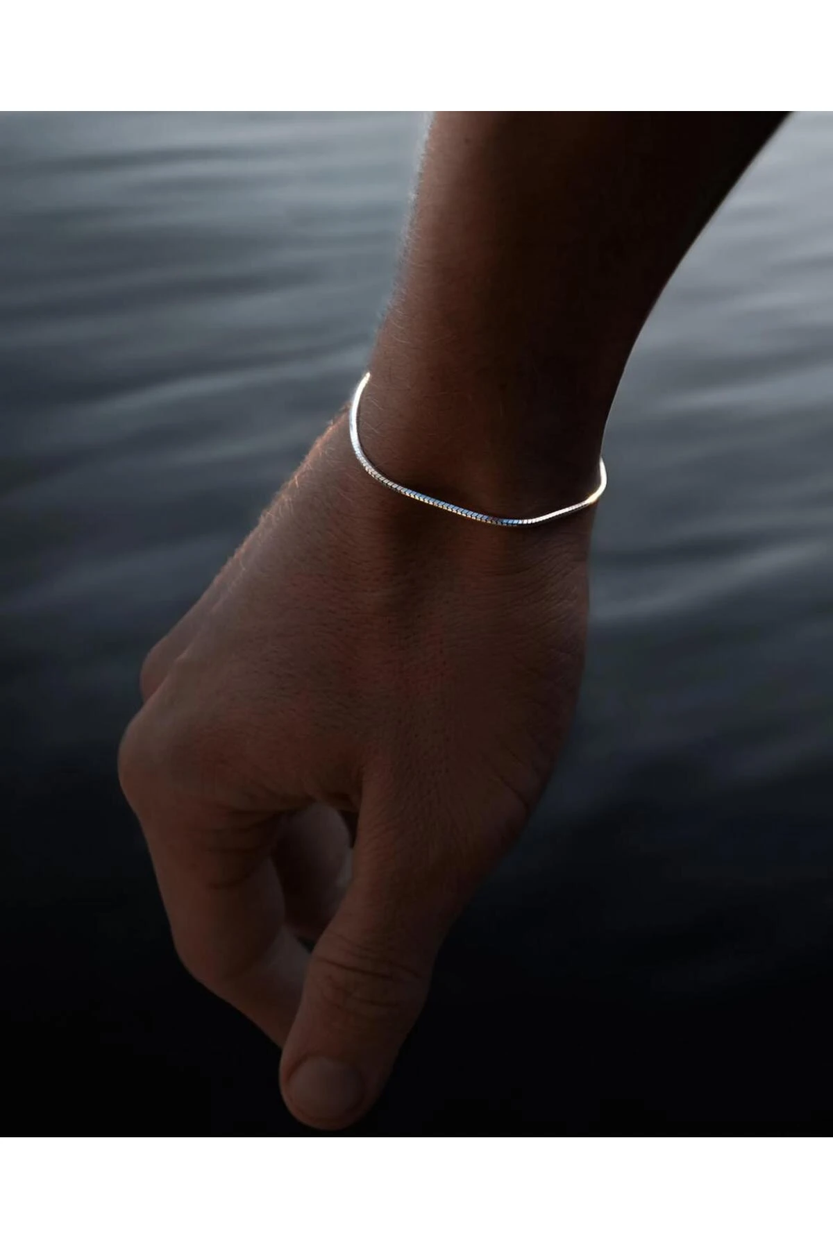 Turgon 925 Ayar Gümüş Yılan Zincir Erkek Bileklik