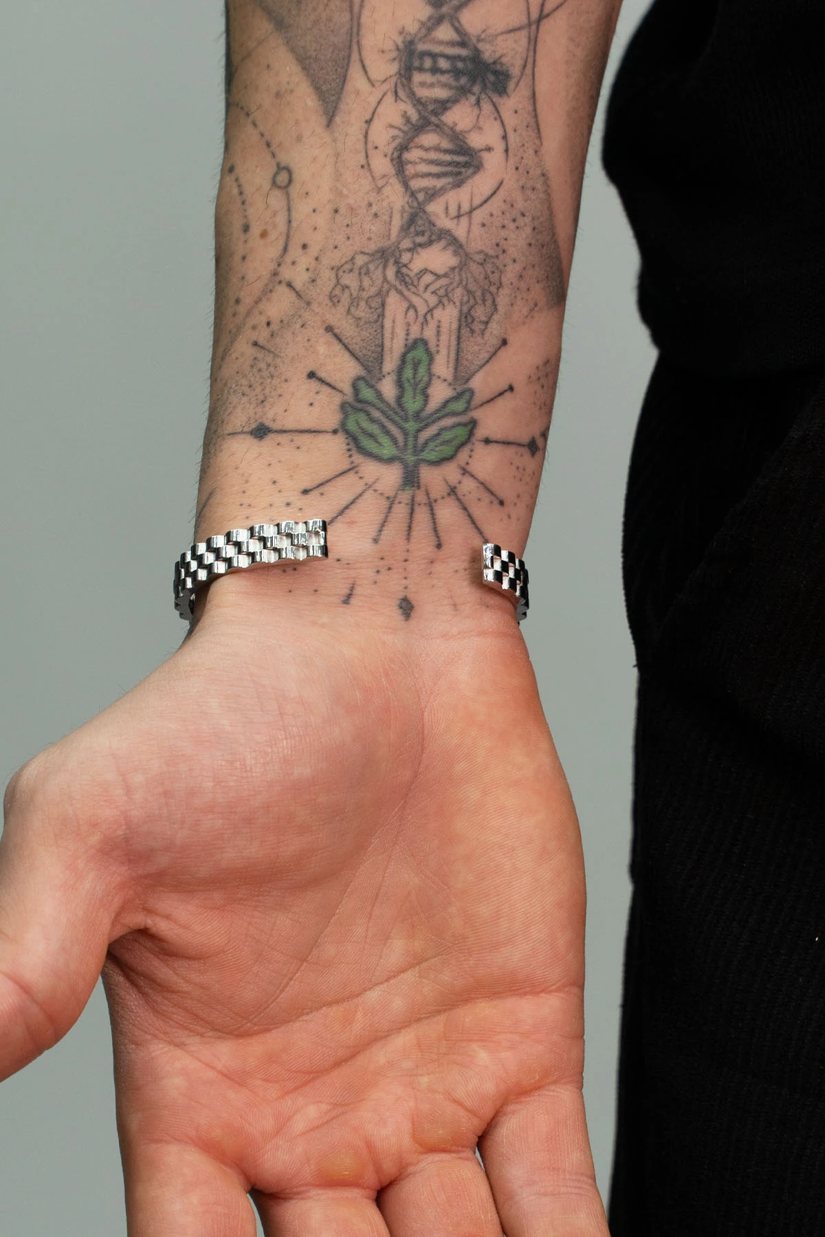 Erkek Gümüş Renk İtalyan Model Ayarlanabilir Kelepçe Bileklik