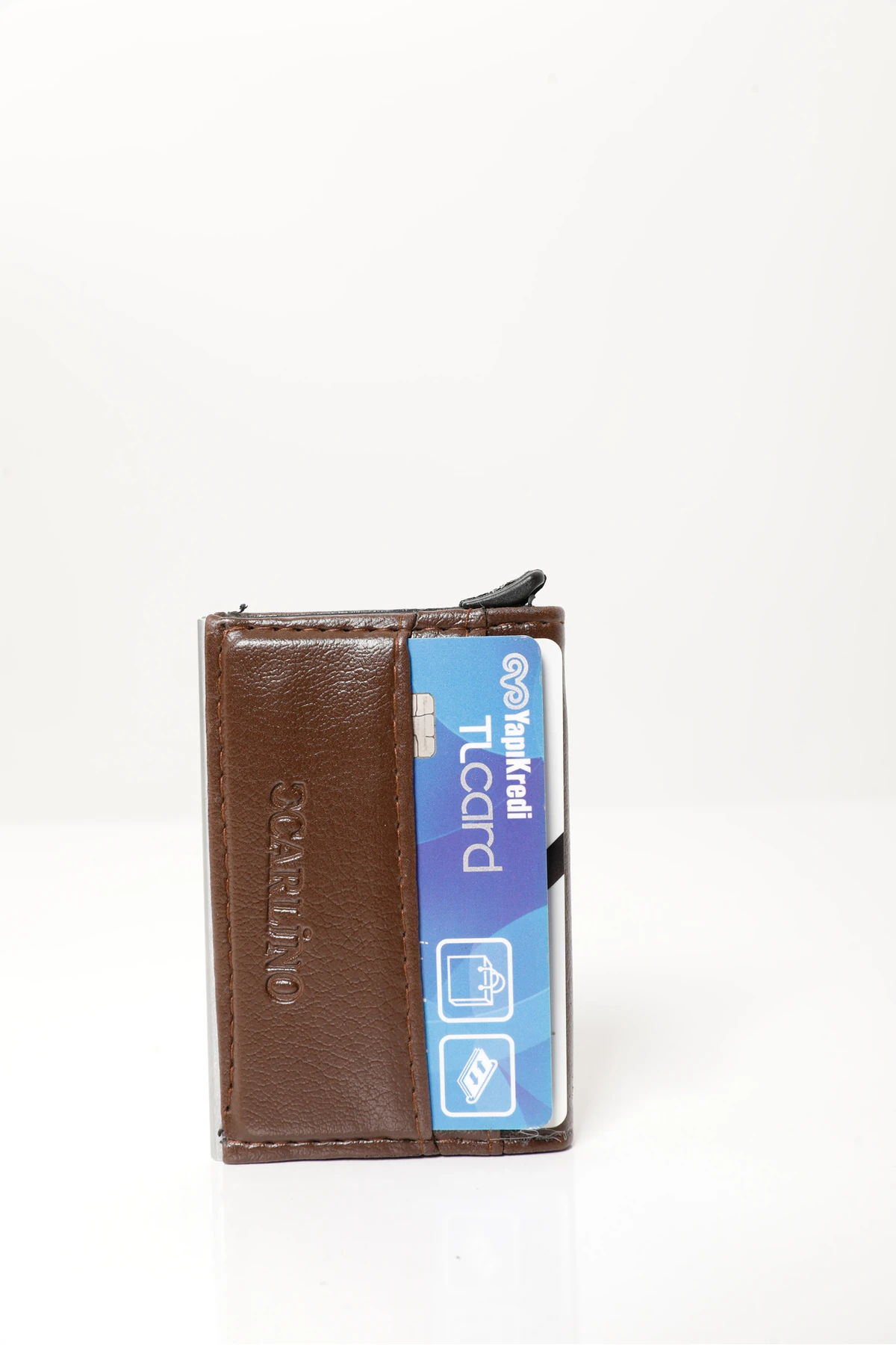 Otomatik Mekanizmalı 10 Kart Kapasiteli Erkek Kahverengi Akıllı Kredi Kartlık