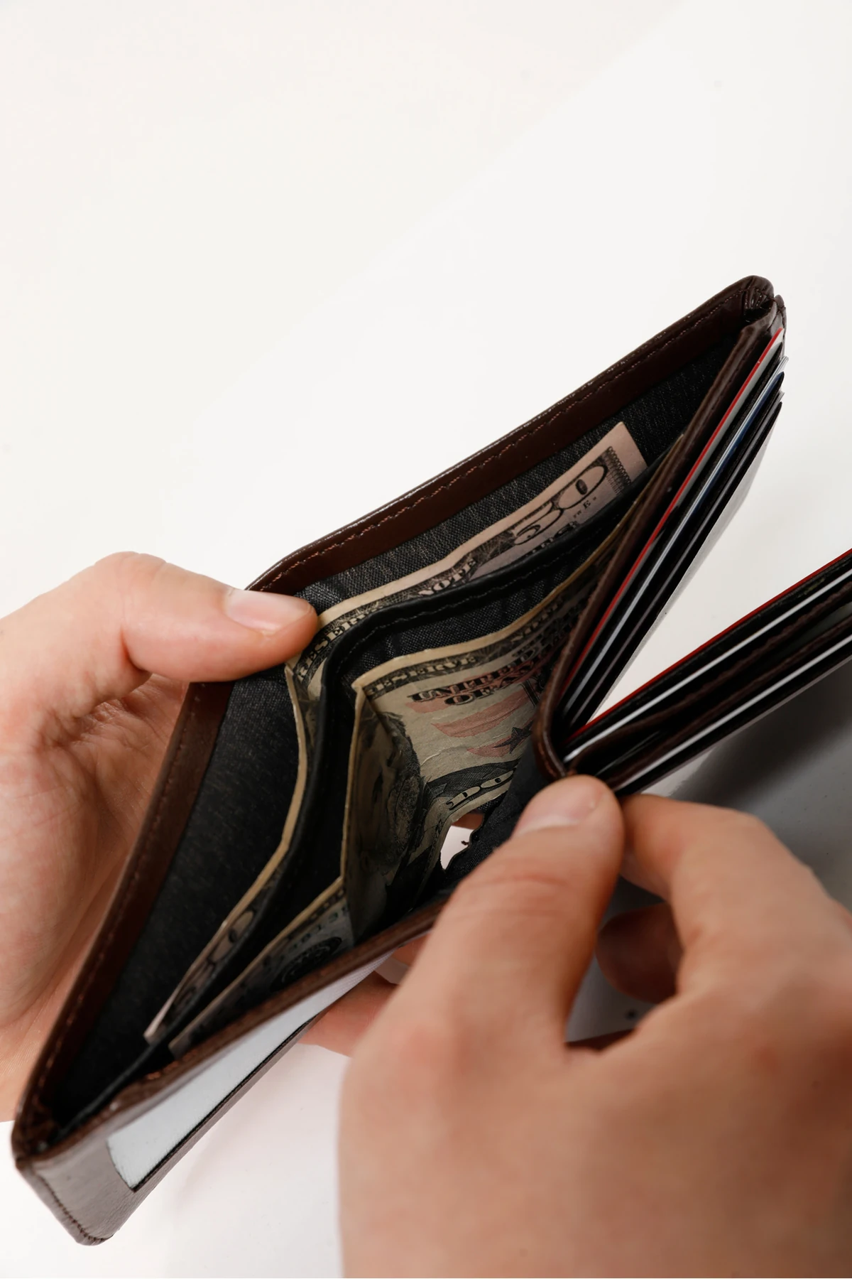 Erkek Kahverengi Vegan Deri Yatay Klasik Cüzdan