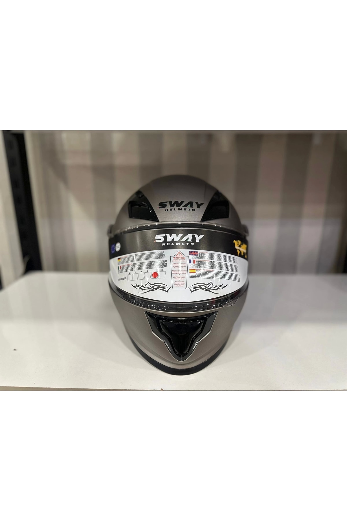 KASK SWAY 926 MAT TİTANYUM ÇENE AÇILIR