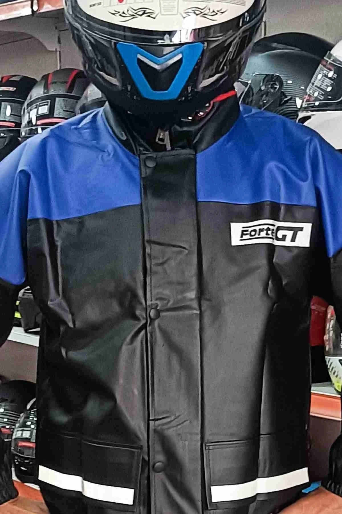 Gt Cepli Ve Reflektörlü Yağmurluk Takım Mavi