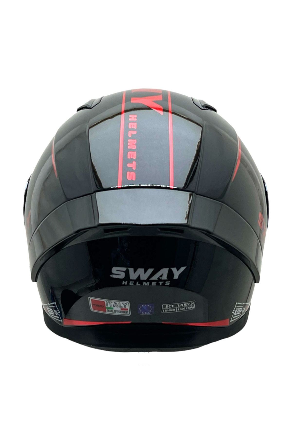 SW 850 PARLAK SİYAH KIRMIZI KASK + PİNLOCK (BUHAR CAMI HEDİYELİ)