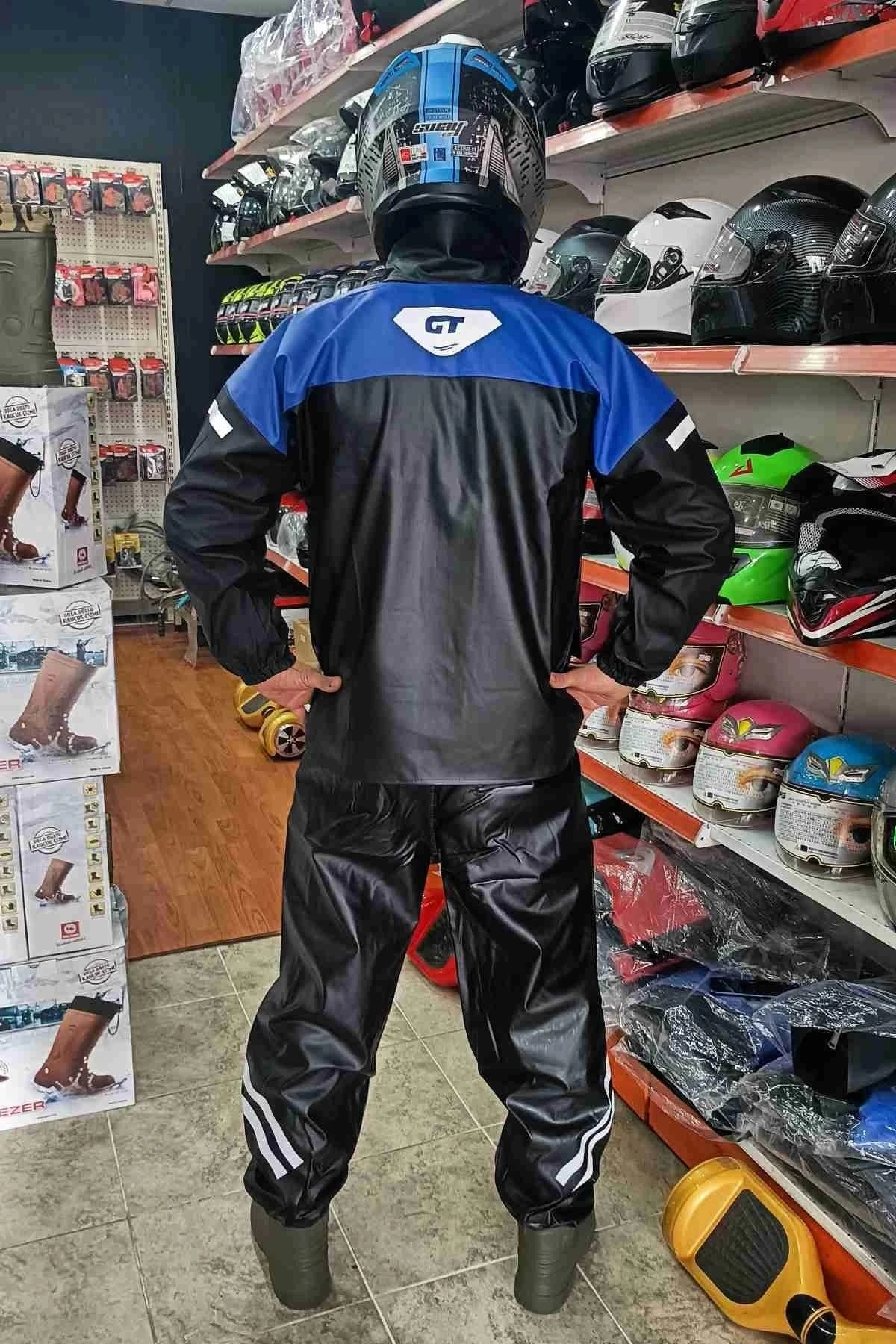 Gt Cepli Ve Reflektörlü Yağmurluk Takım Mavi