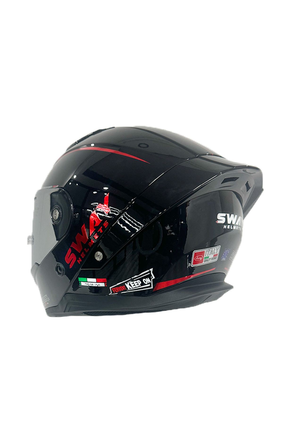 SW 850 Black Red Full Face Motosiklet Kaskı