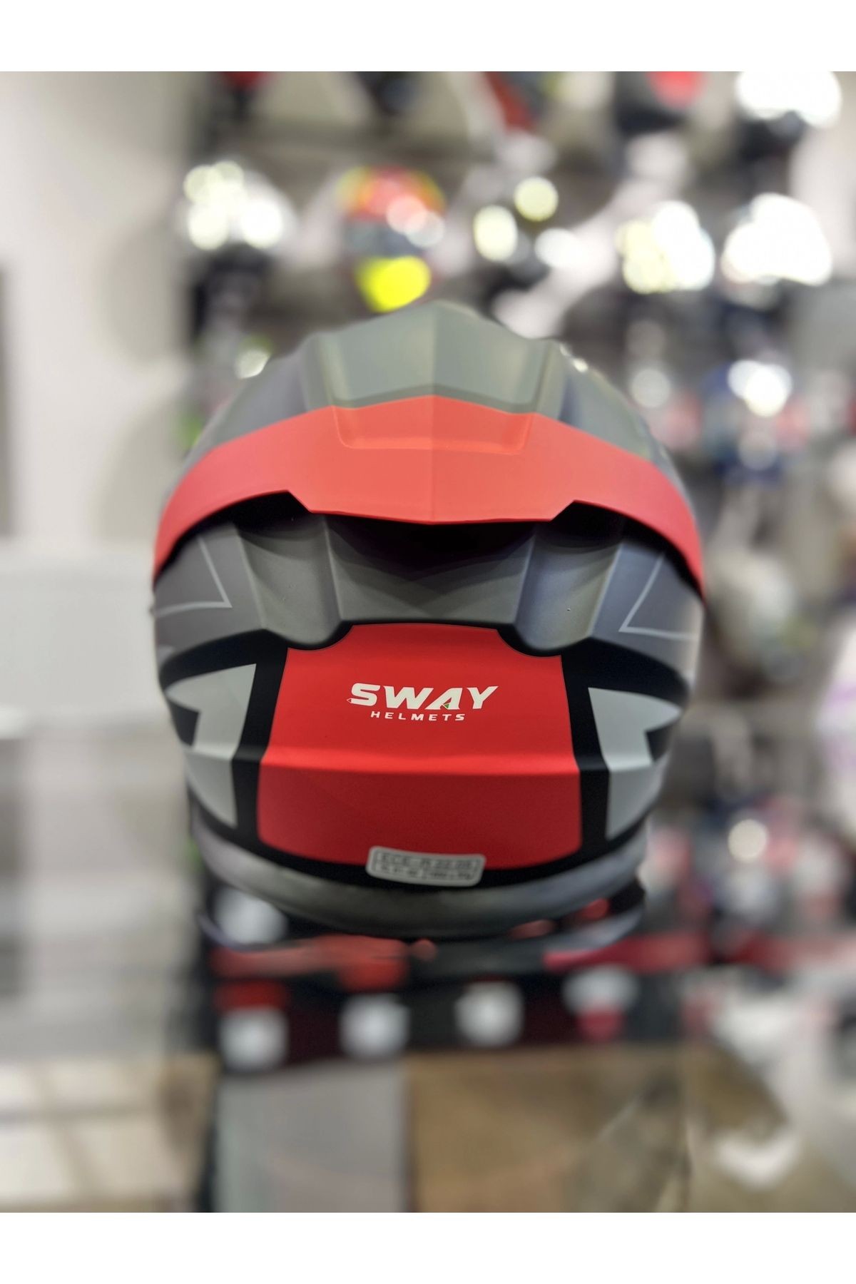 Kırmızı Siyah 912 Çene Açılır Kask Gold Vizörlü( 1 Şeffaf Vizör)