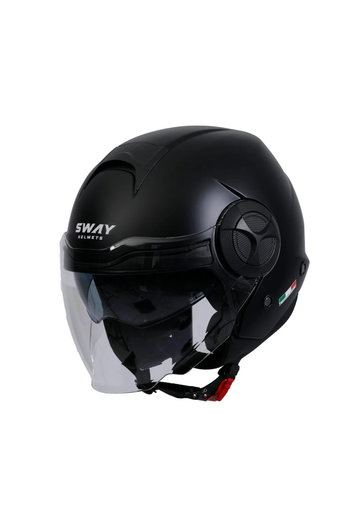 737 Mat Siyah Güneş Vizörlü Yarım Motosiklet Kaskı