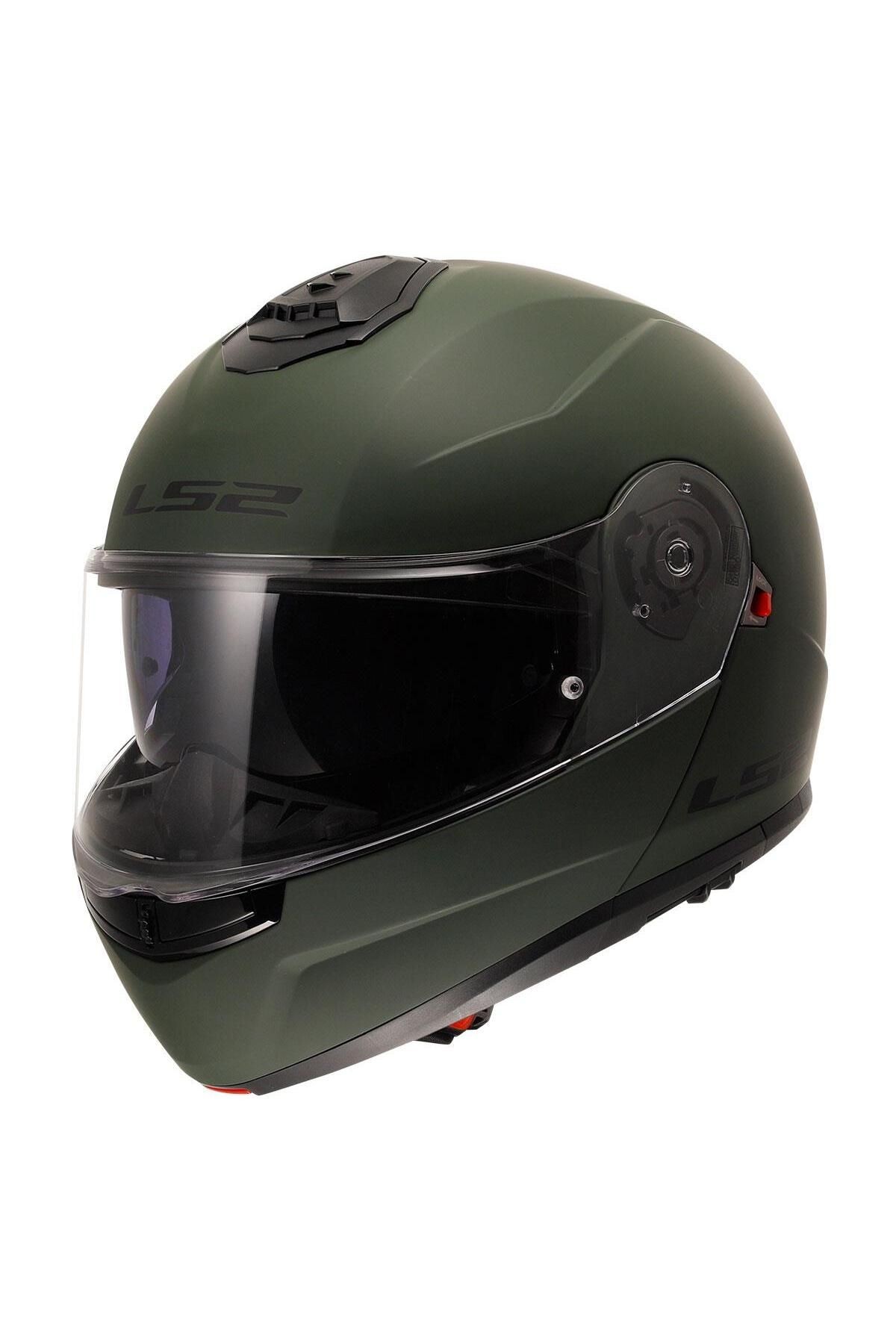 Strobe 2 Mat Yeşil Çene Açılır Kask