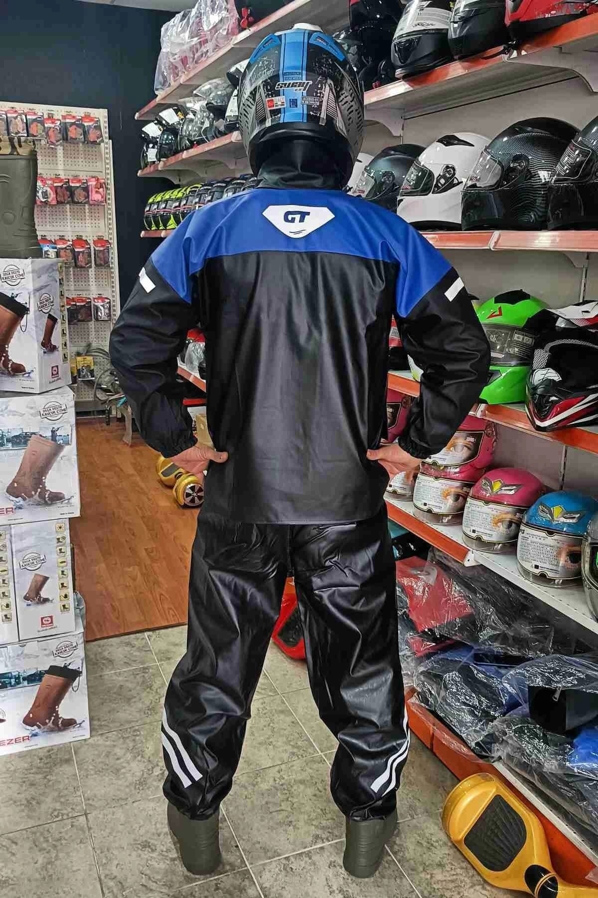 Gt Cepli Ve Reflektörlü Yağmurluk Takım Mavi