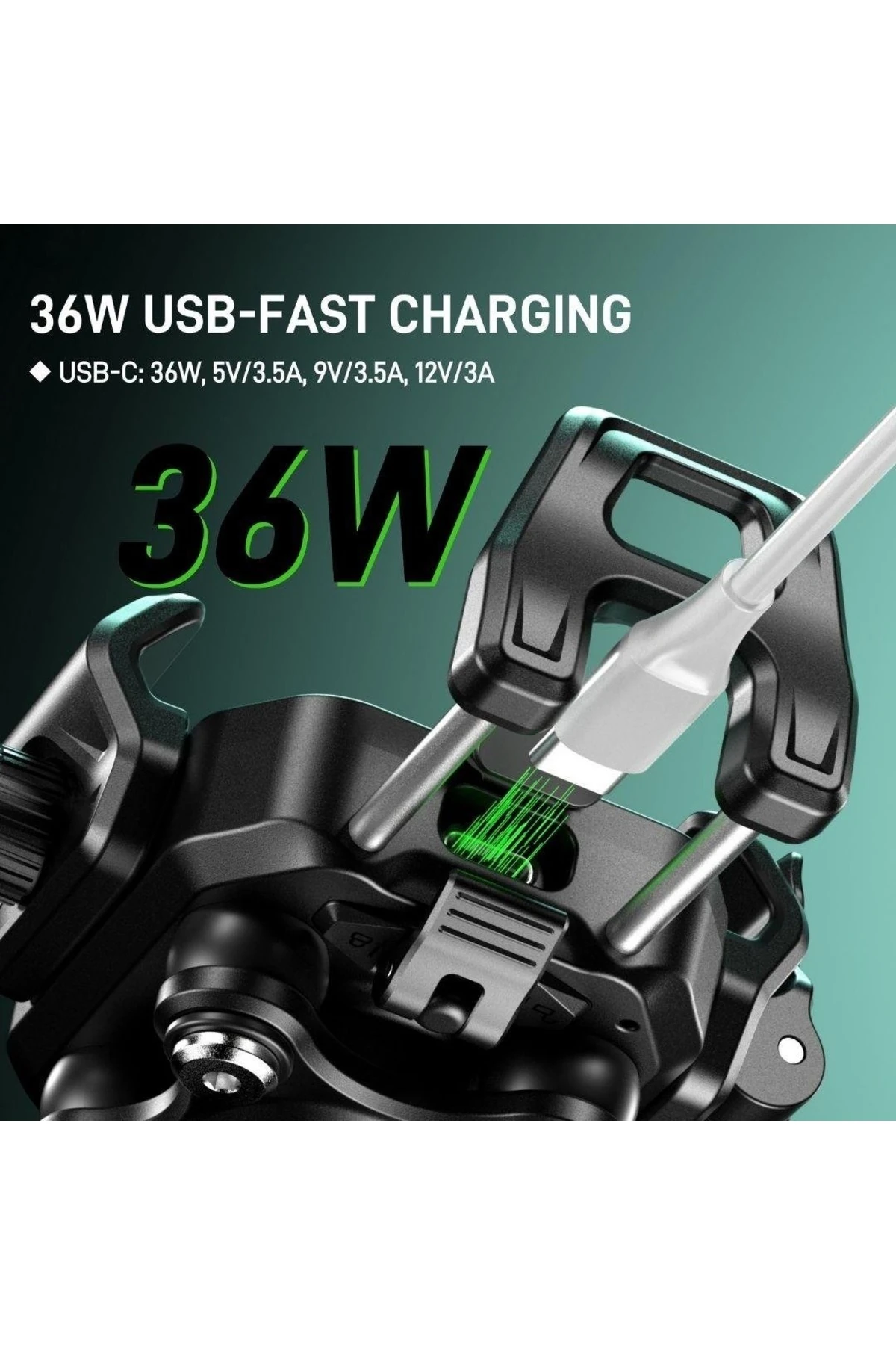 M33 PLUS TİTREŞİM MODÜLLÜ TELEFON TUTUCU (KABLOSUZ VE TYPE-C ŞARJLI )