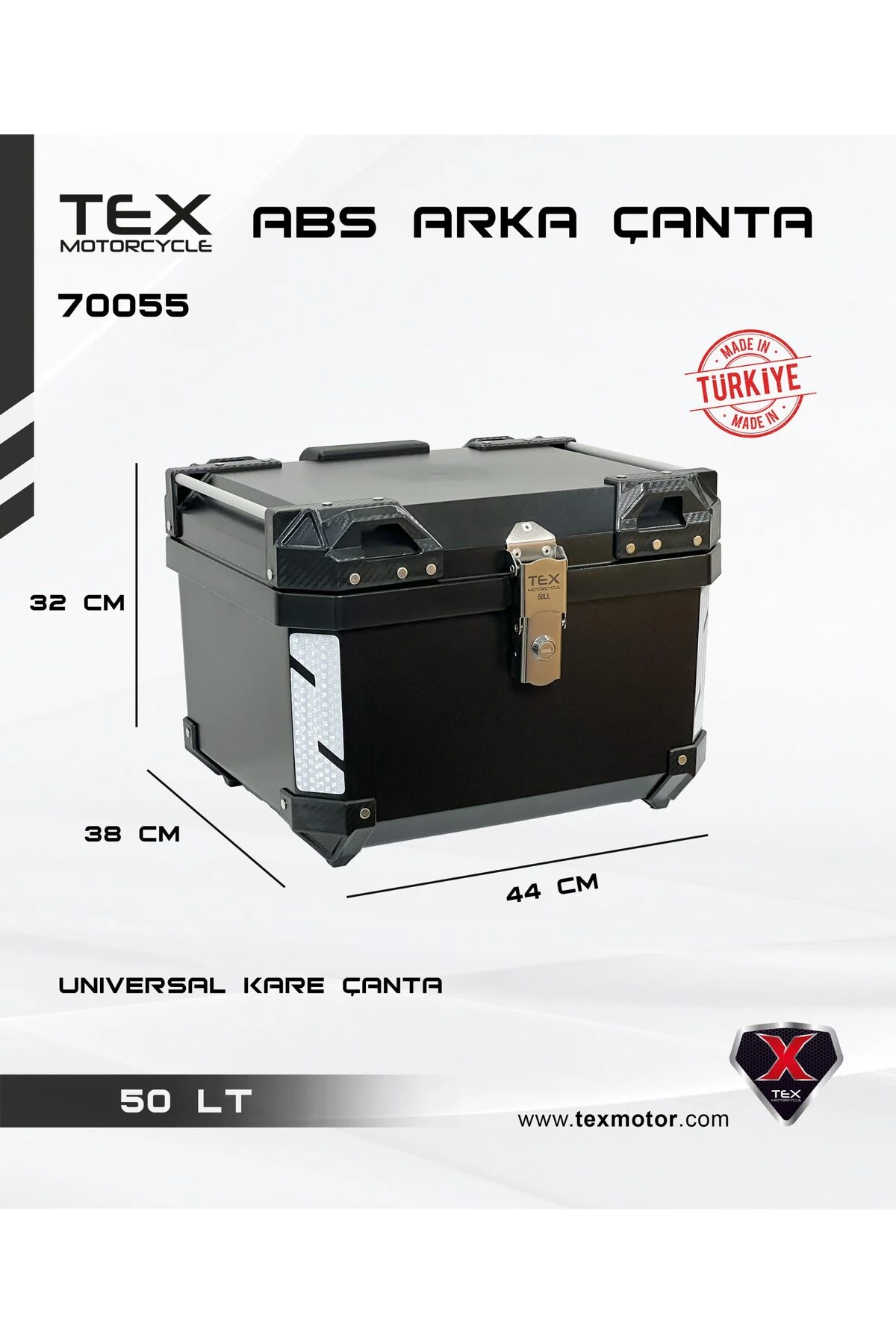 70055 ABS 50 Litre Siyah Arka Çanta (Topcase)