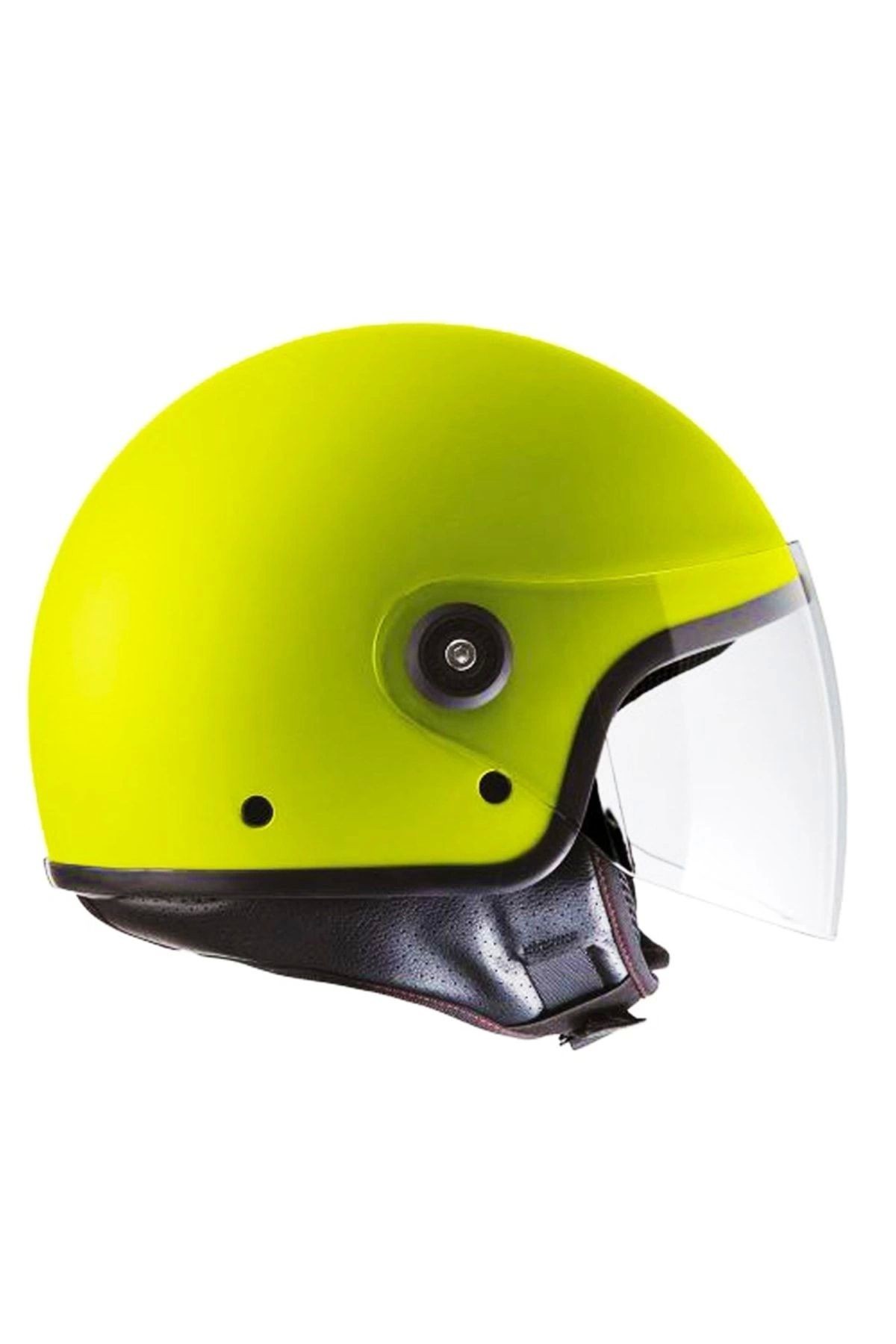 El Jettin Hi-vis Yellow Yarım Motorcu Kaskı