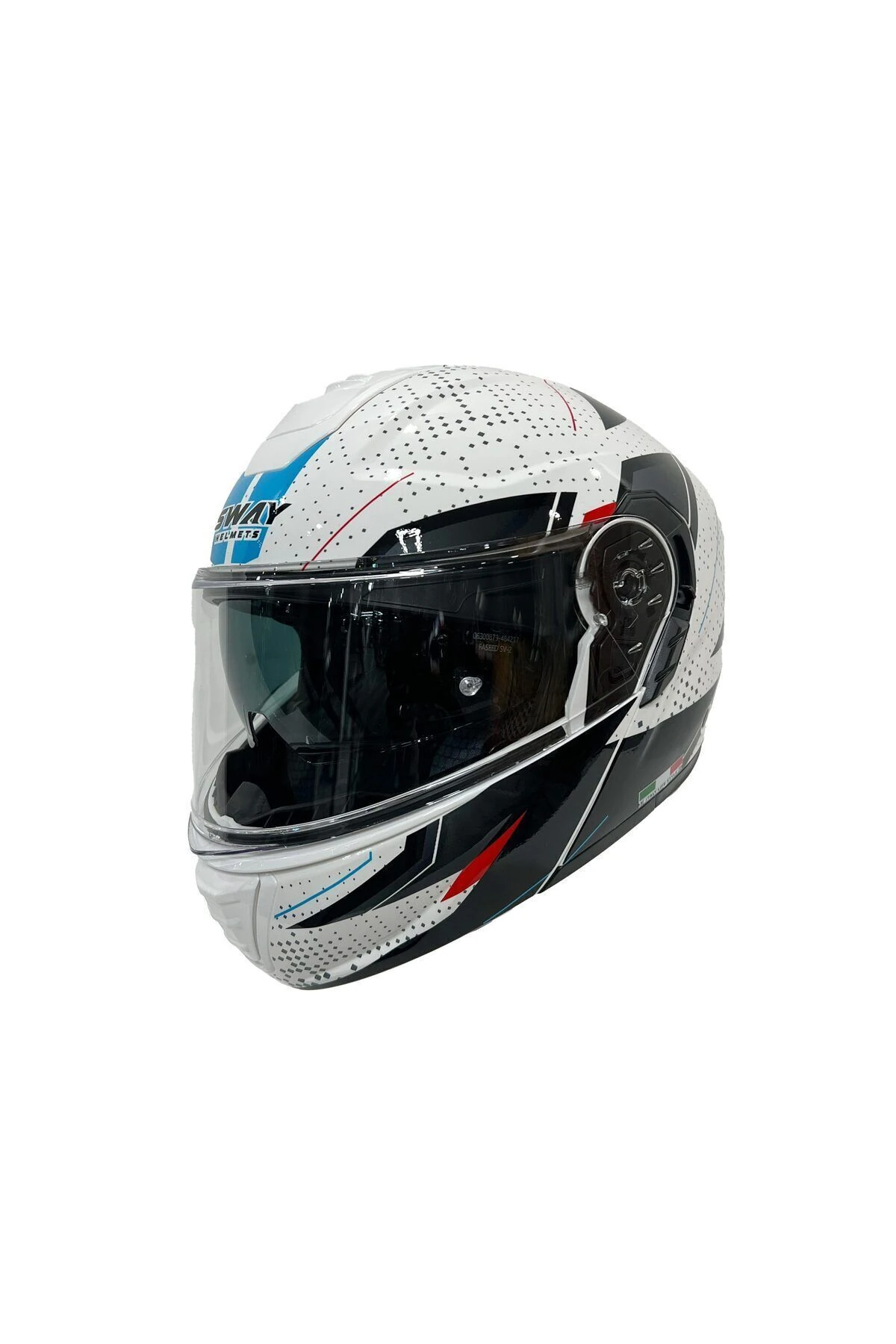 Kask FS917 Fusion White Black Red Çene Açılır