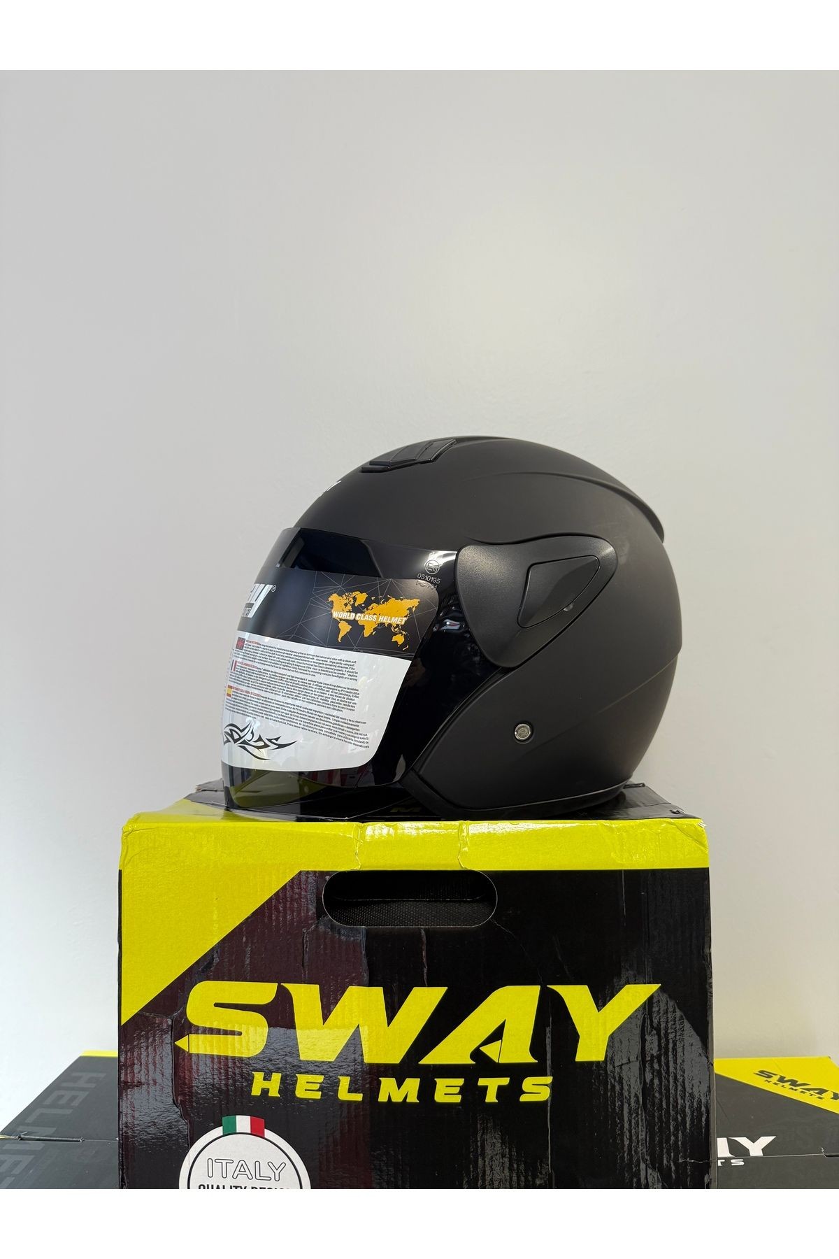 733 Siyah Vizör Yarım Kask