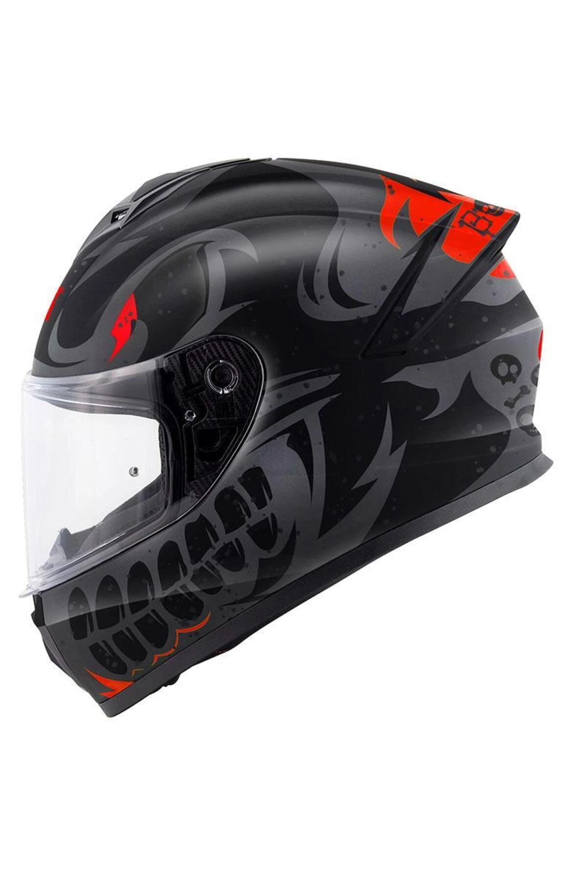 GIVI 50.X BONES MAT SİYAH-KIRMIZI KASK