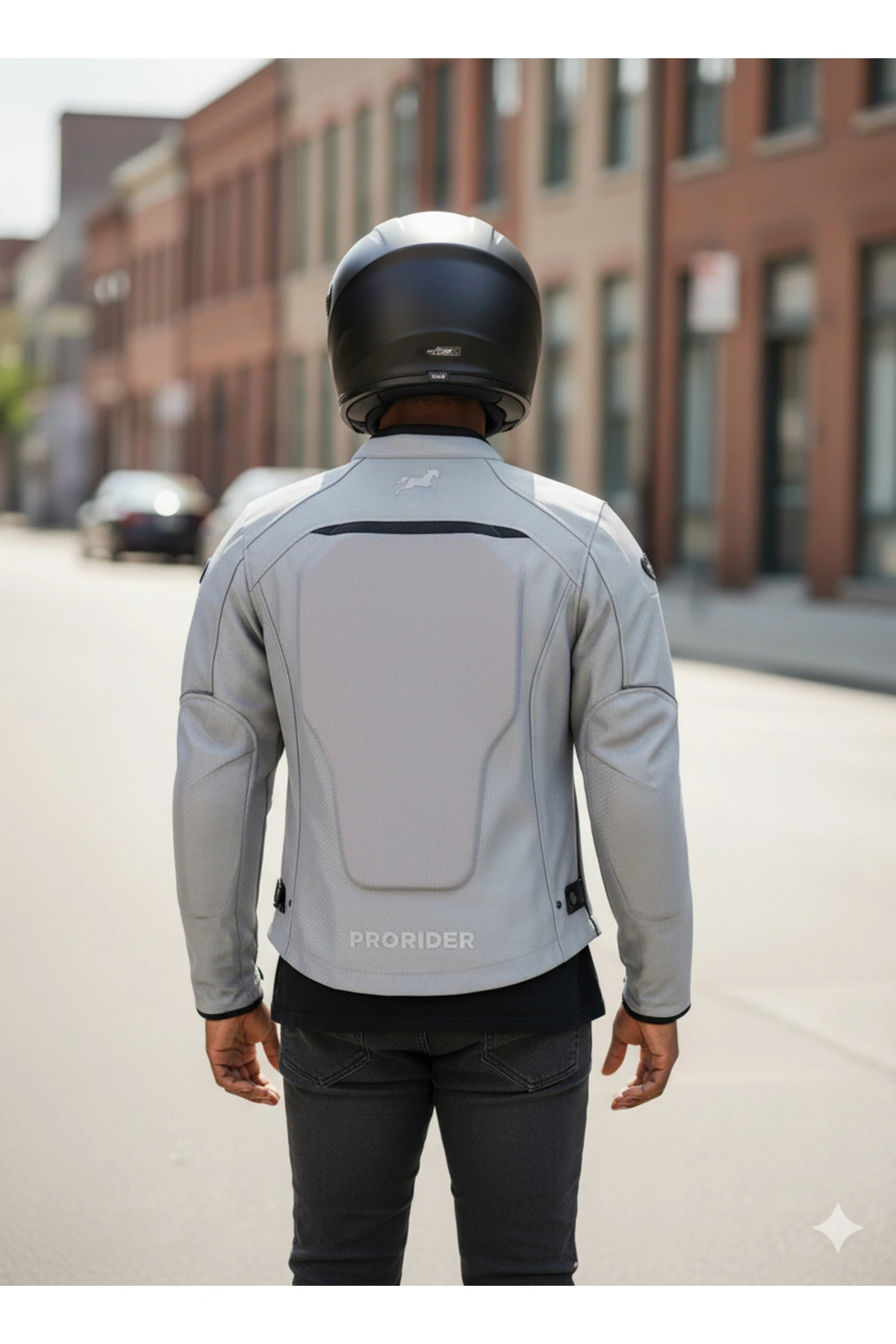 Windy Fileli Yazlık Gri Motosiklet Montu Zırh File Model