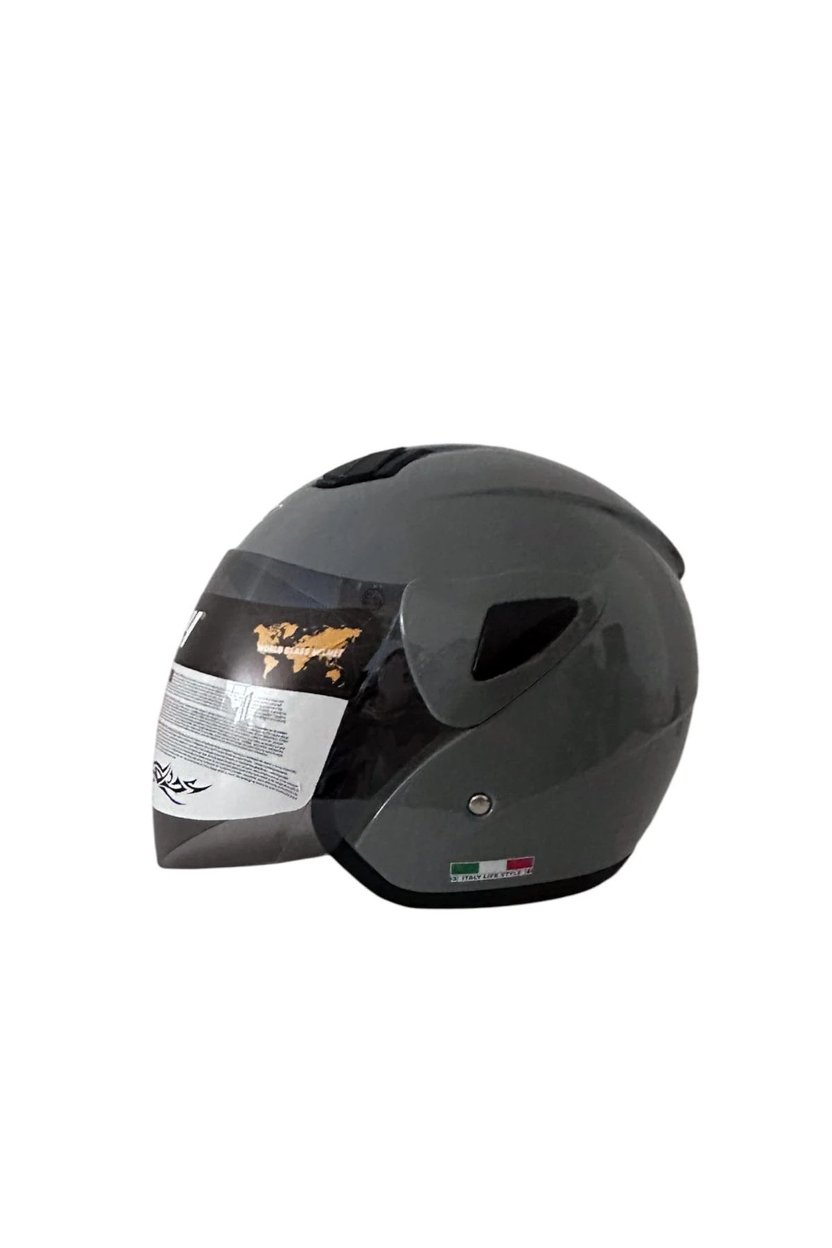 SW 733 Nardo Gri Yarım Kask - Şeffaf Vizörlü