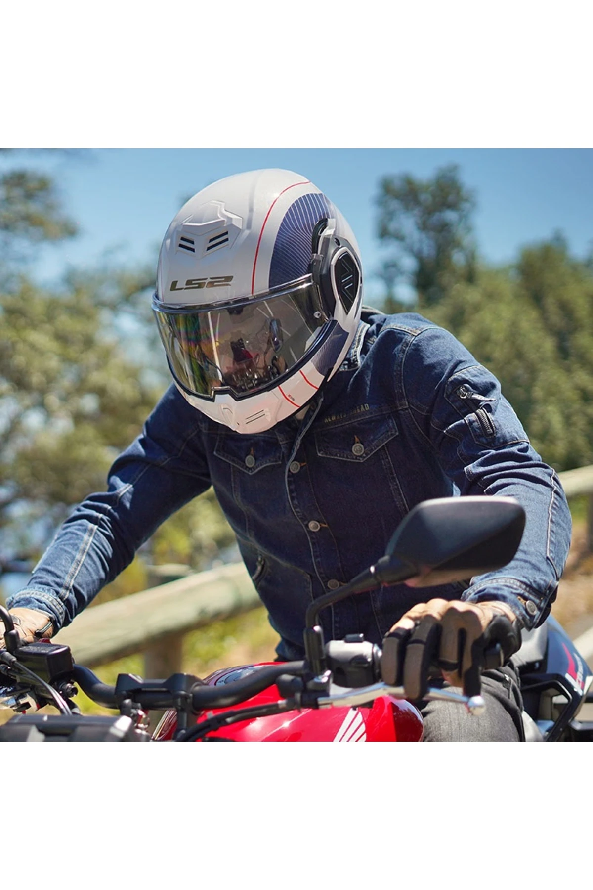 ADVANT COOPER ÇENE AÇILIR MODÜLER KASK BEYAZ MAVİ