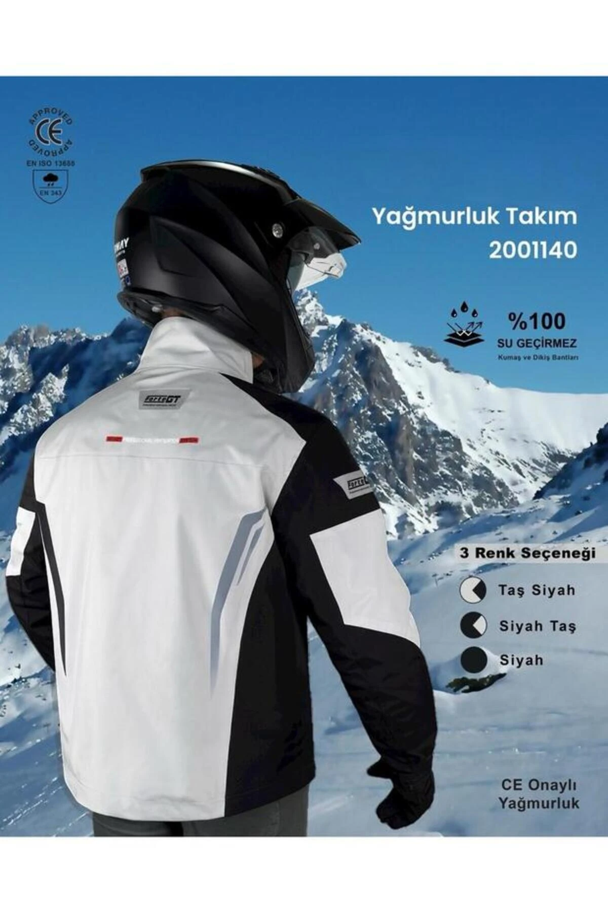 2001140 Taş Siyah Yağmurluk Takım