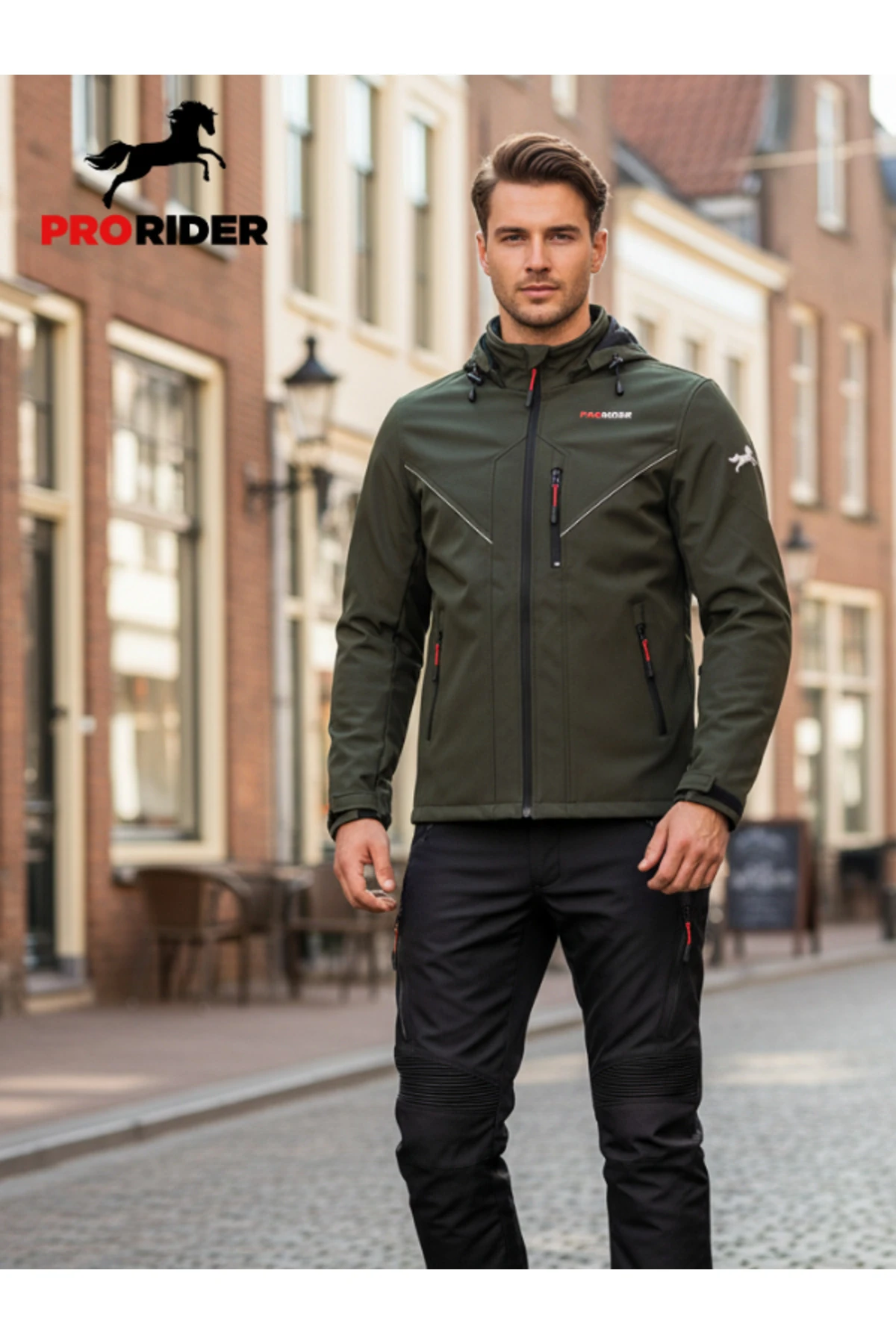 Shark Softshell Motosiklet Montu Korumalı Haki