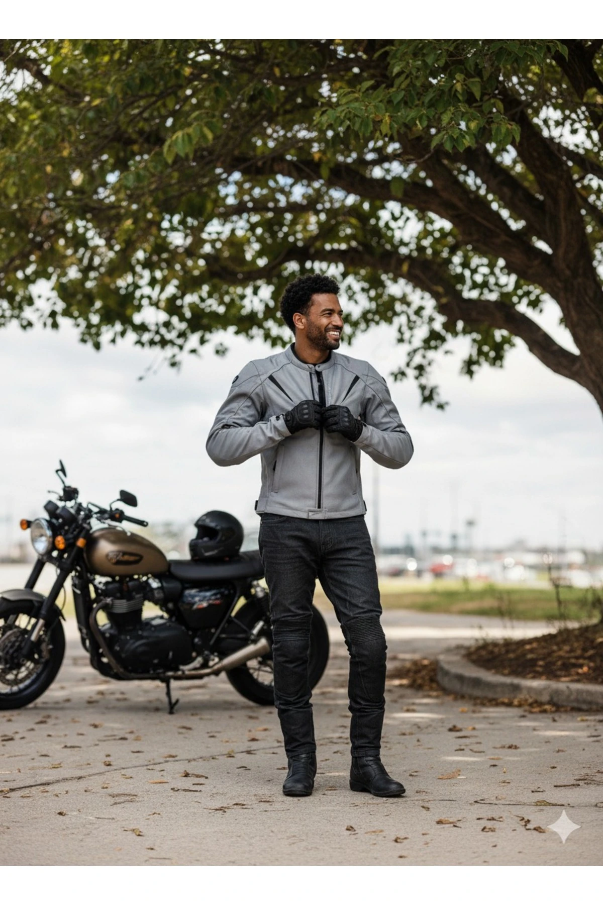 Windy Fileli Yazlık Gri Motosiklet Montu Zırh File Model