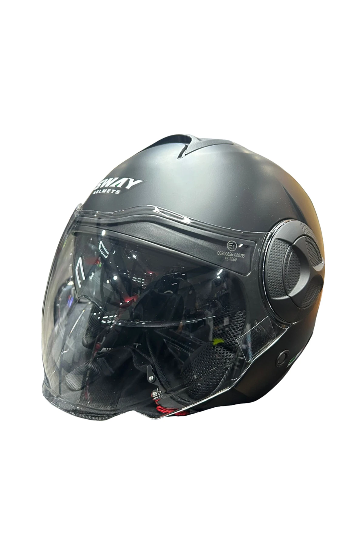 737 Mat Siyah Güneş Vizörlü Yarım Motosiklet Kaskı