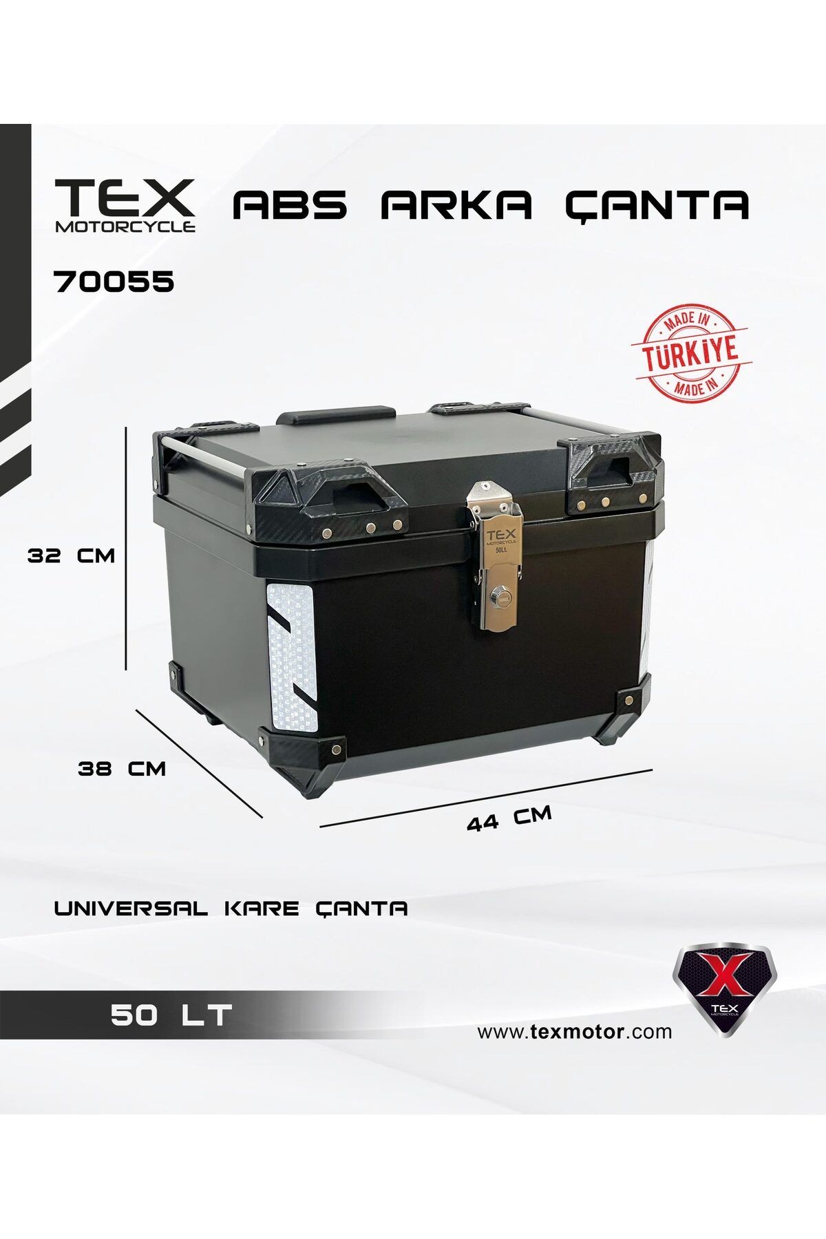 70055 ABS 50 Litre Siyah Arka Çanta (Topcase)