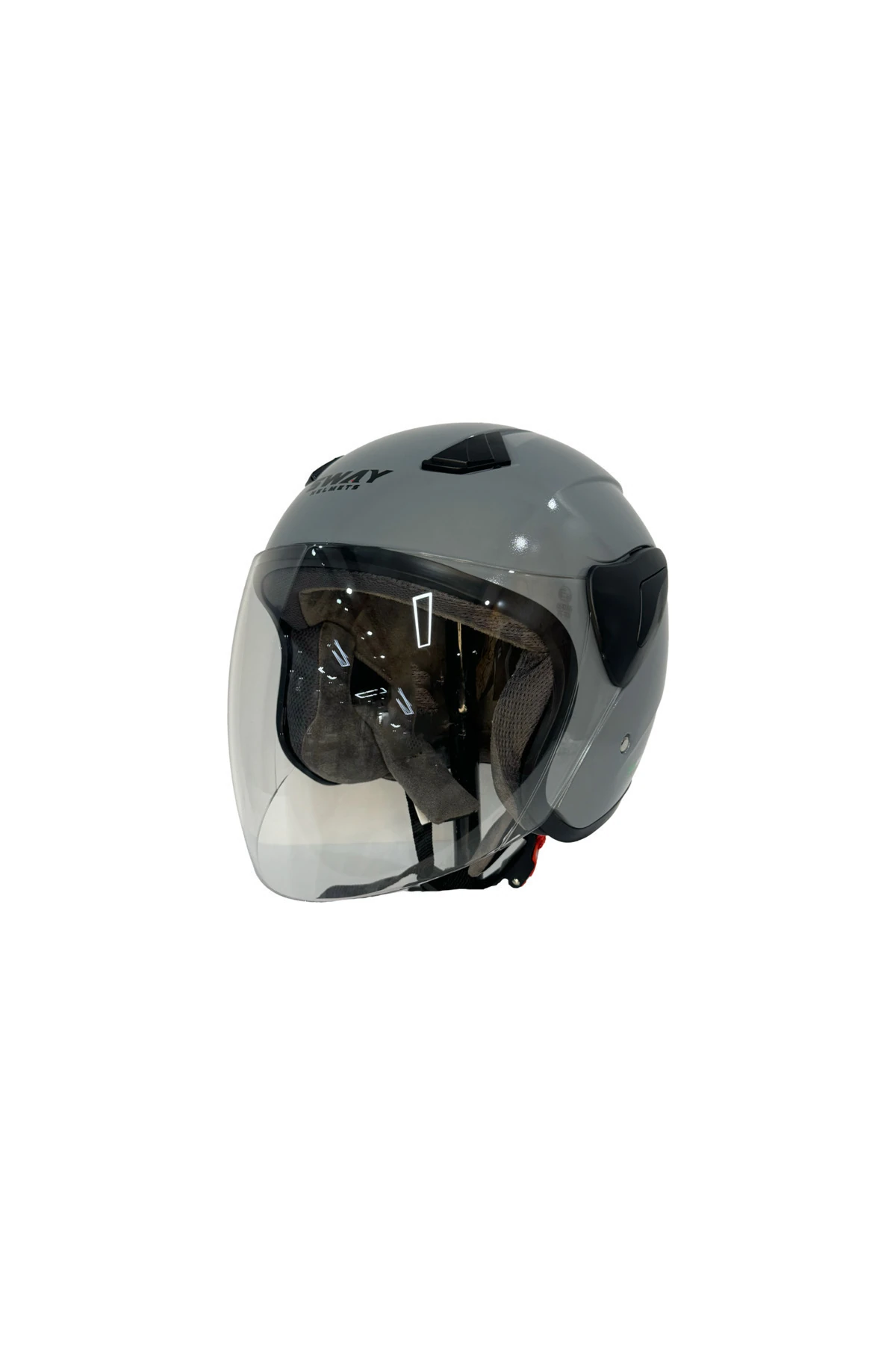 Sw 733 Gri Yarım Kask - Şeffaf Vizörlü