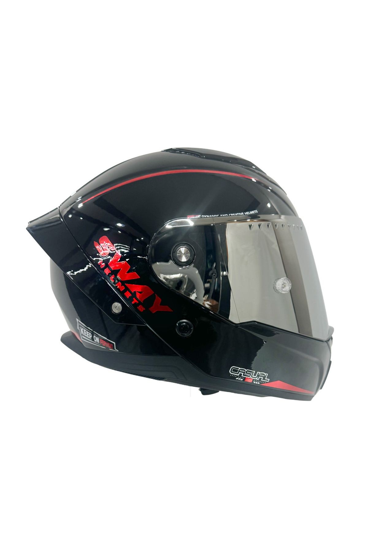 SW 850 Black Red Full Face Motosiklet Kaskı