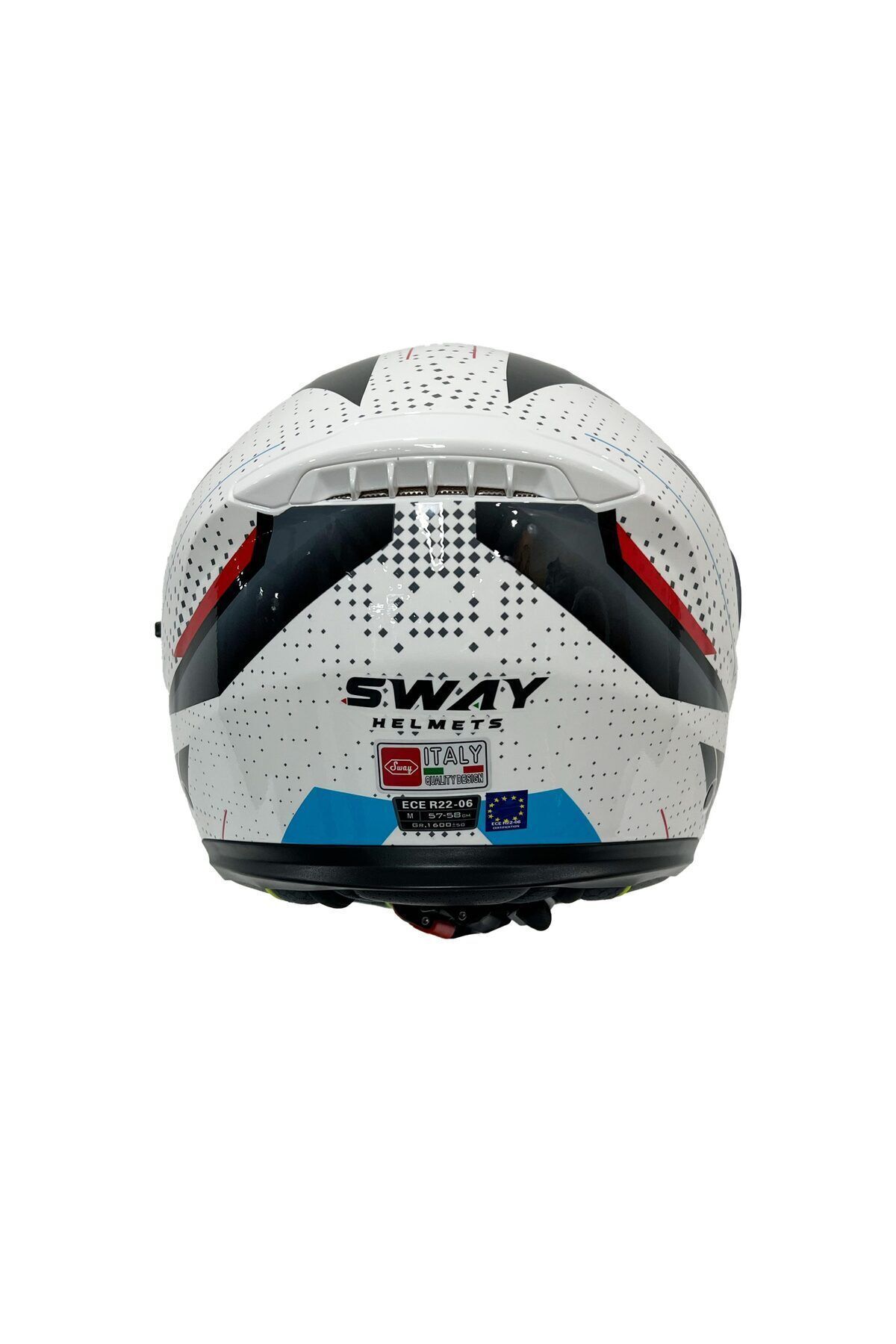 Kask FS917 Fusion White Black Red Çene Açılır
