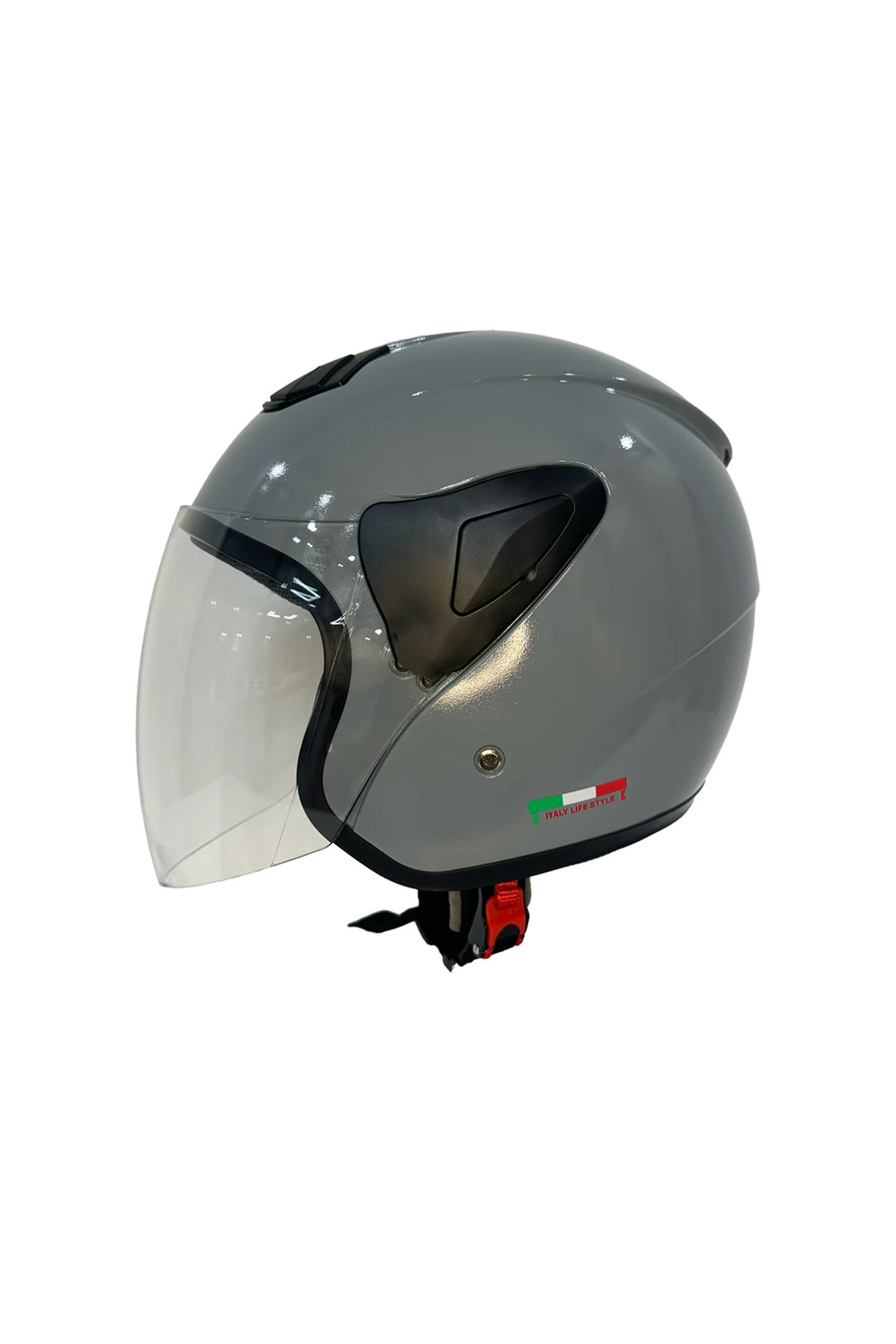 Sw 733 Gri Yarım Kask - Şeffaf Vizörlü