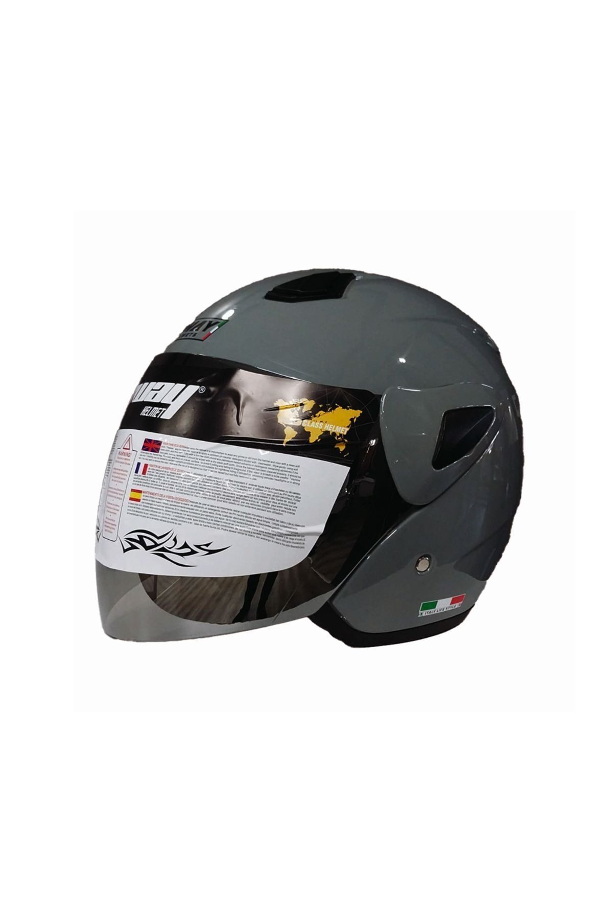 SW 733 Nardo Gri Yarım Motosiklet Kaskı