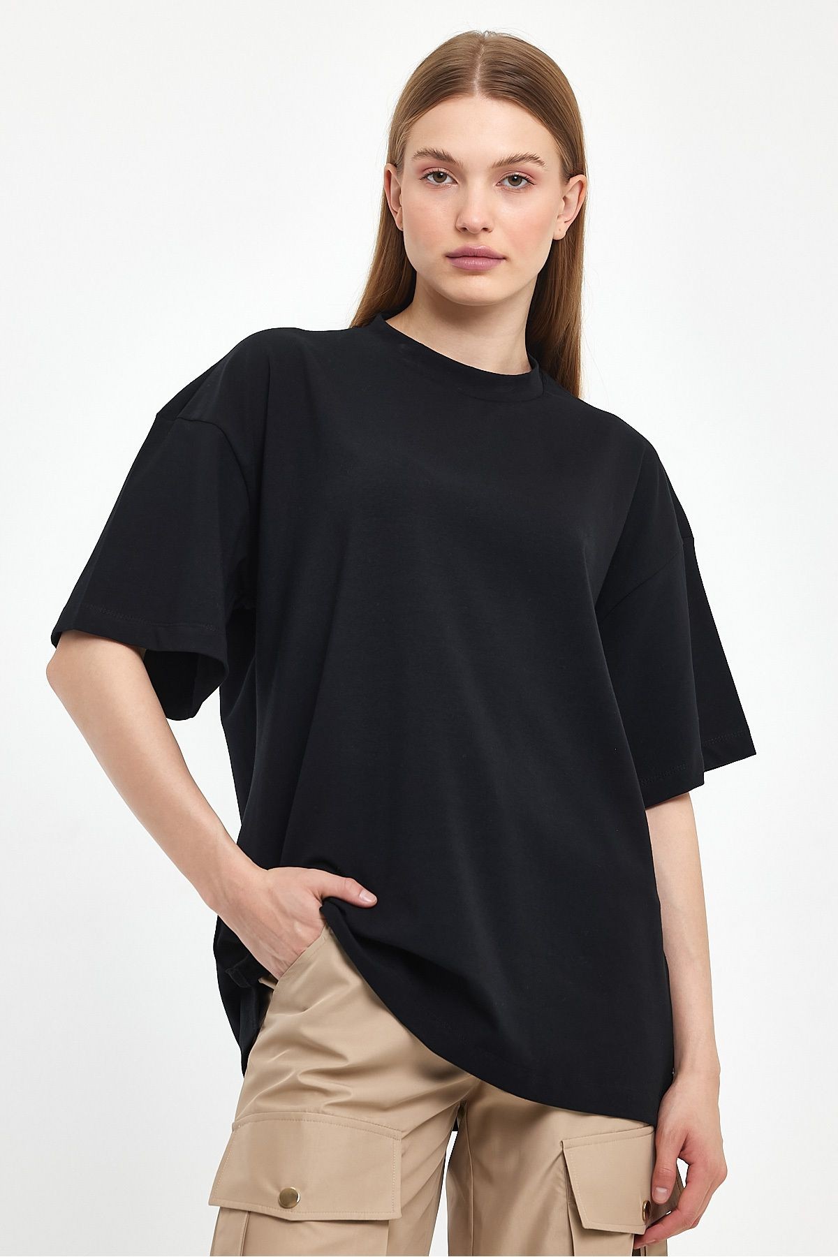 Mandarin Yaka Oversize T-Shirt