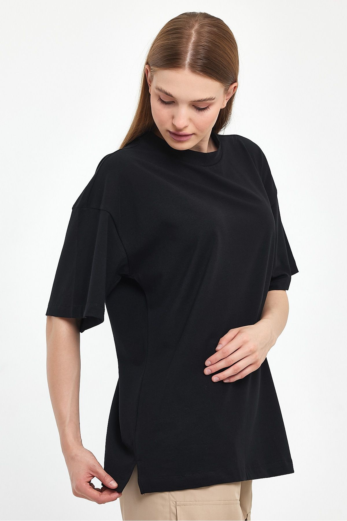 Mandarin Yaka Oversize T-Shirt