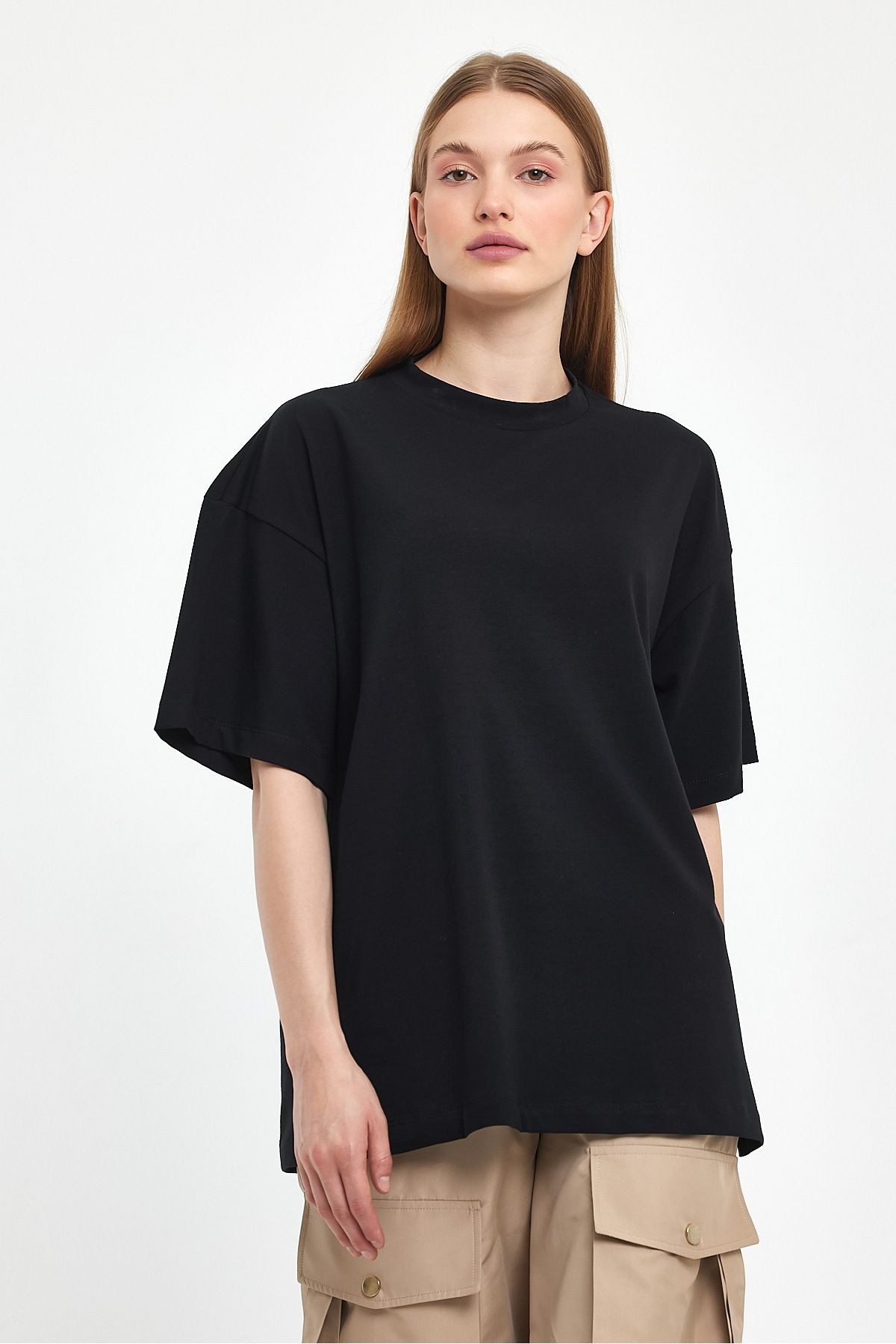 Mandarin Yaka Oversize T-Shirt