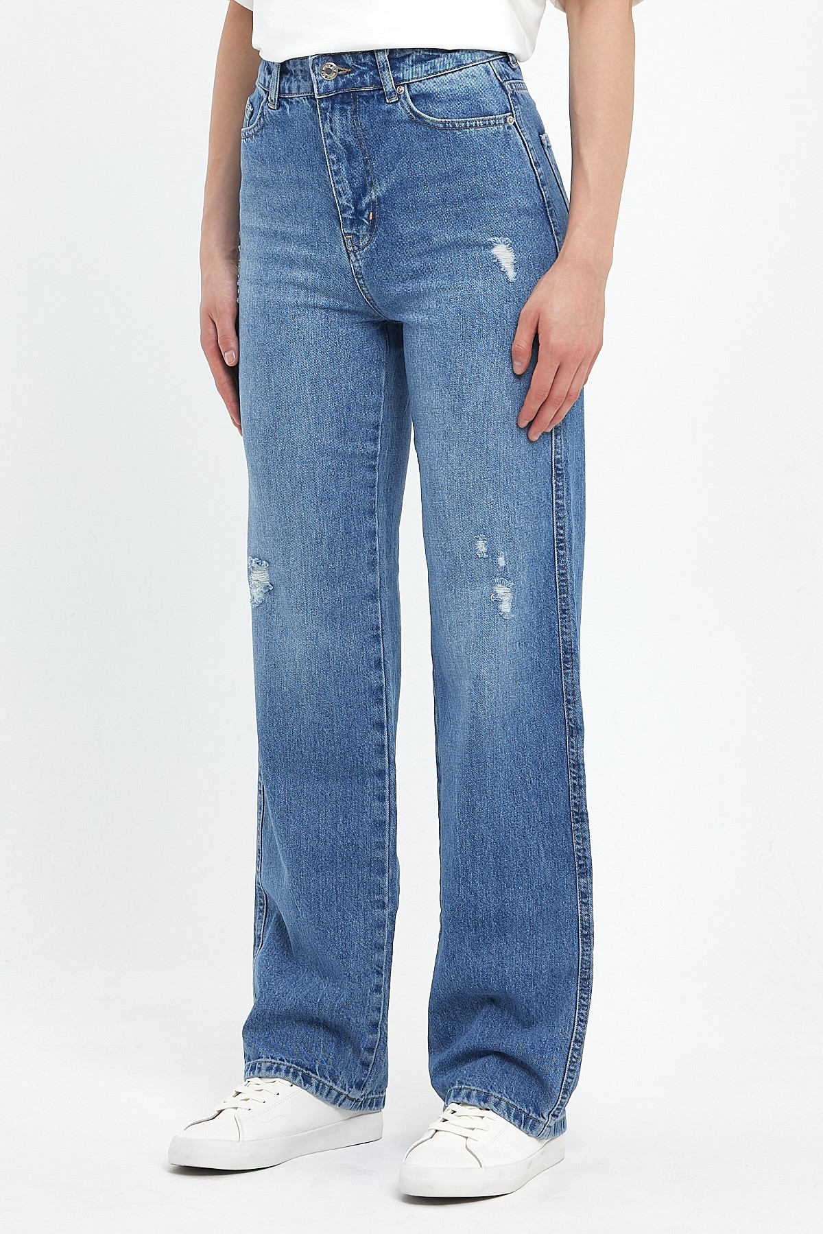 Yırtık Detay Straight Jean
